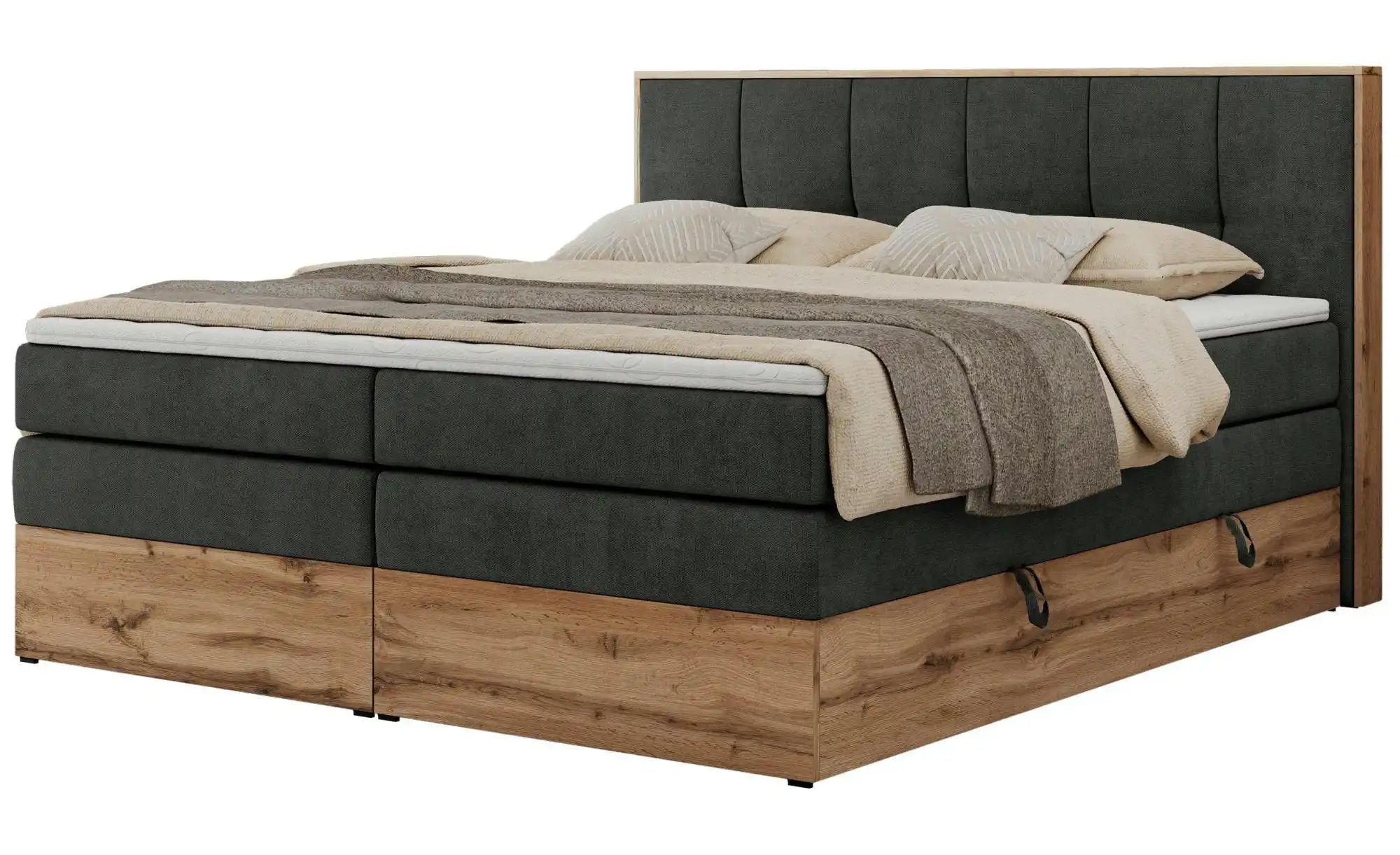 Boxspringbett mit Bettkasten Albero 1 King ¦ grau ¦ Maße (cm): B: 128 H: 11 günstig online kaufen