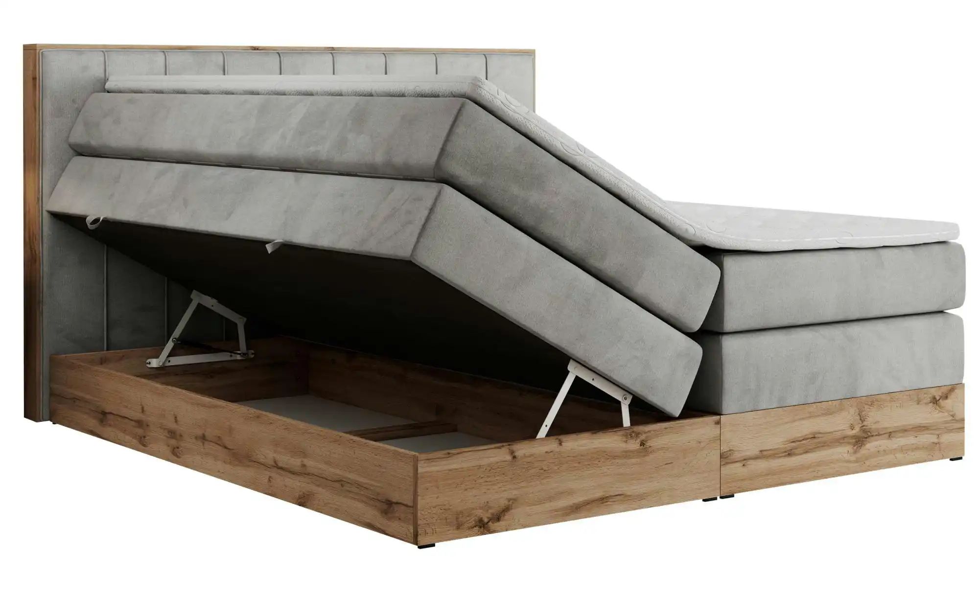 Thumbnail - Boxspringbett mit Bettkasten Bellissimo King ¦ grau ¦ Maße (cm): B: 168 H: 115 Betten > Boxspringbetten - Höffner