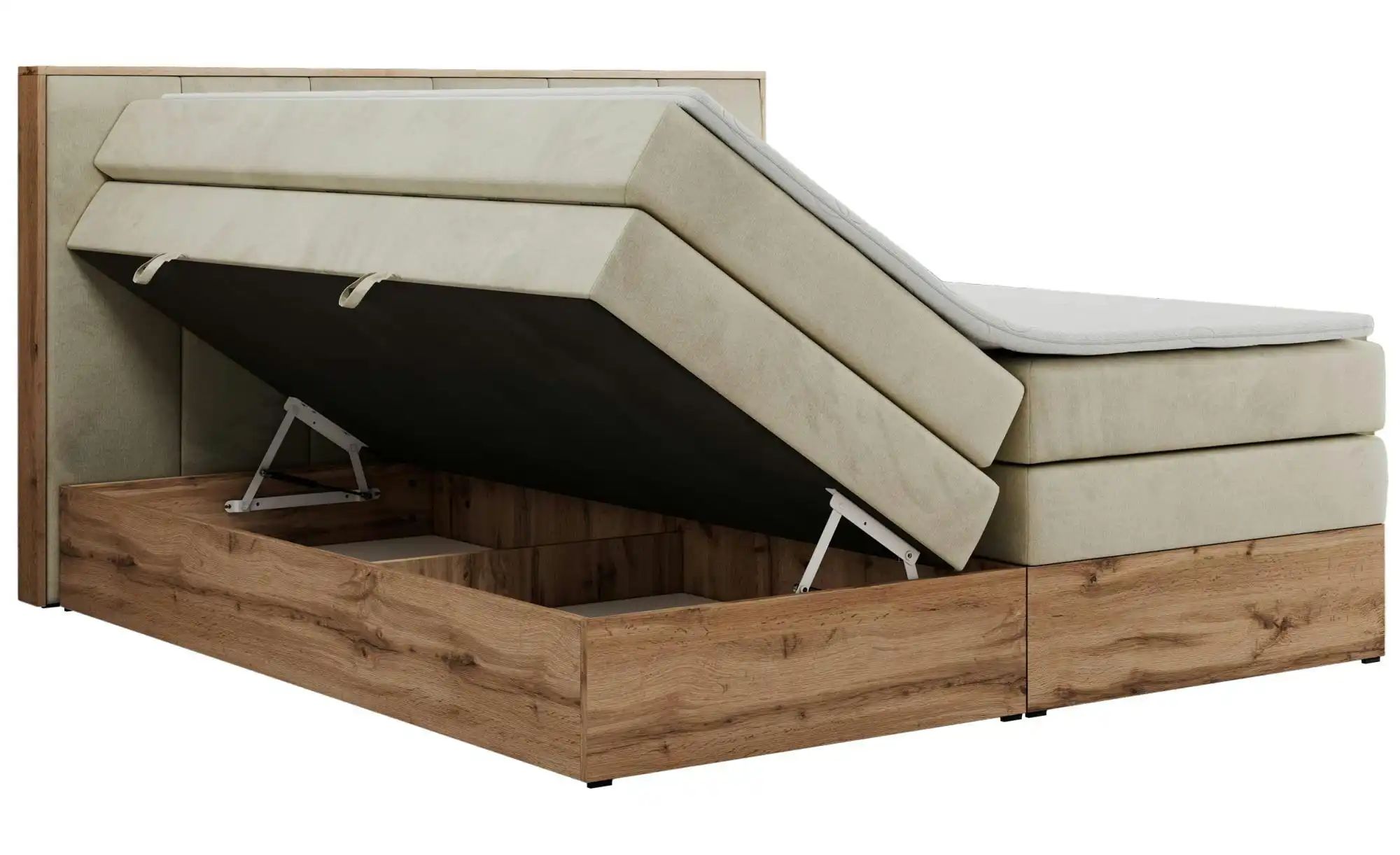 Thumbnail - Boxspringbett mit Bettkasten Albero 1 King ¦ beige ¦ Maße (cm): B: 168 H: 113 Betten > Boxspringbetten - Höffner