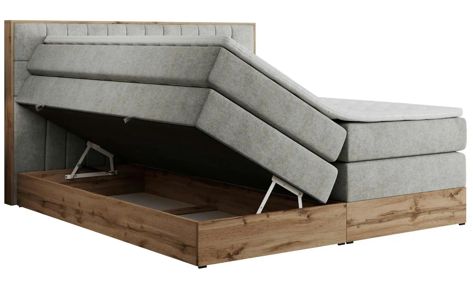 Boxspringbett mit Bettkasten Amore King ¦ grau ¦ Maße (cm): B: 208 H: 115 B günstig online kaufen