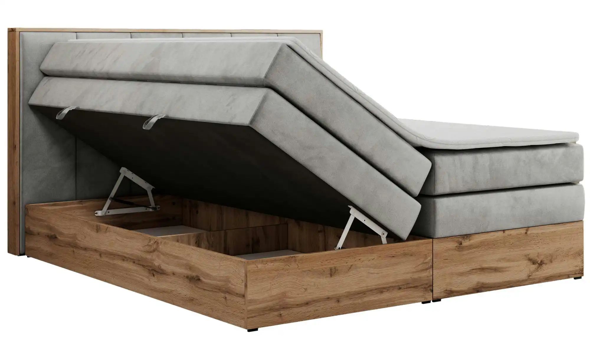 Boxspringbett mit Bettkasten Albero 1 King ¦ grau ¦ Maße (cm): B: 208 H: 11 günstig online kaufen