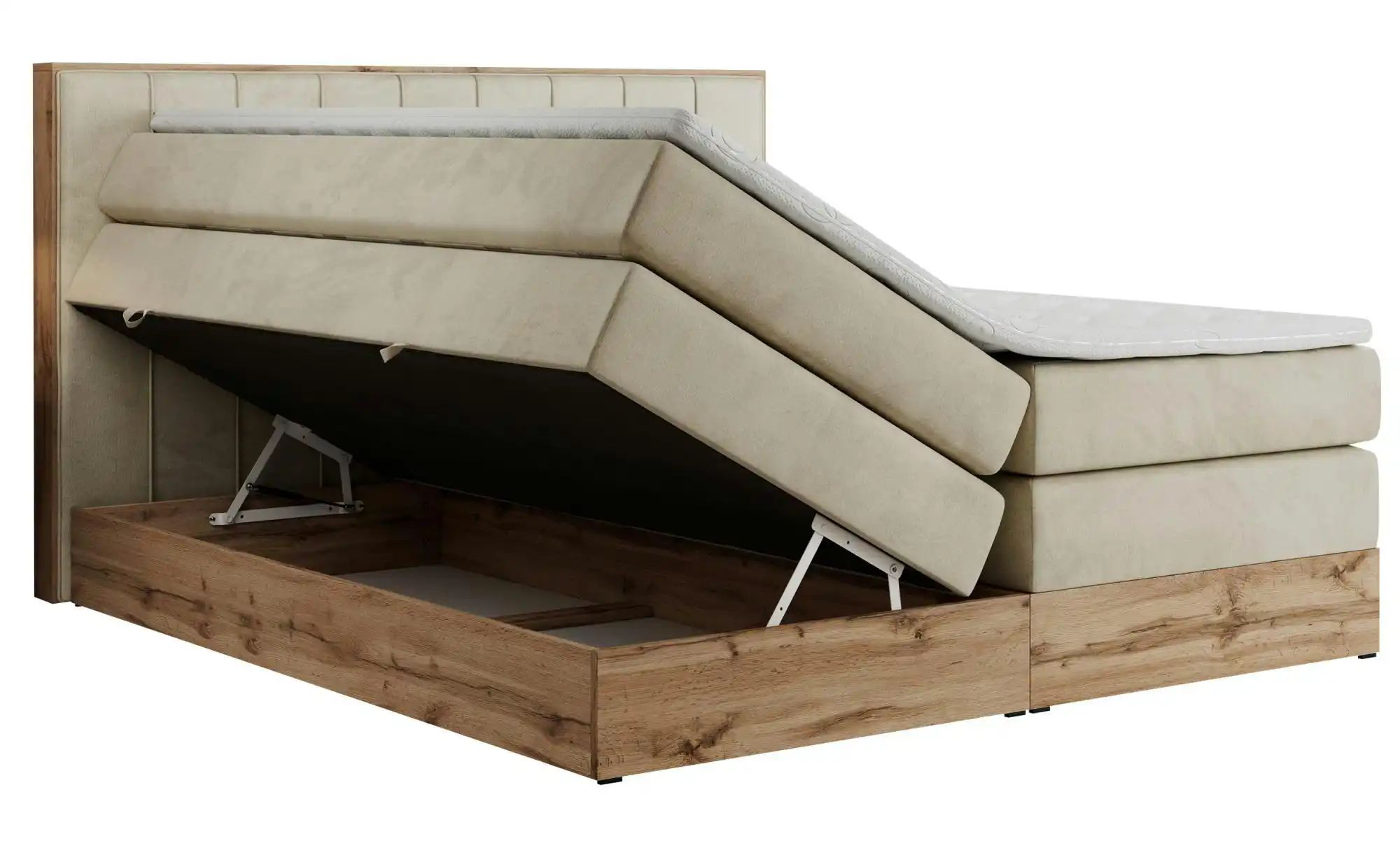Boxspringbett mit Bettkasten Bellissimo King ¦ beige ¦ Maße (cm): B: 148 H: günstig online kaufen