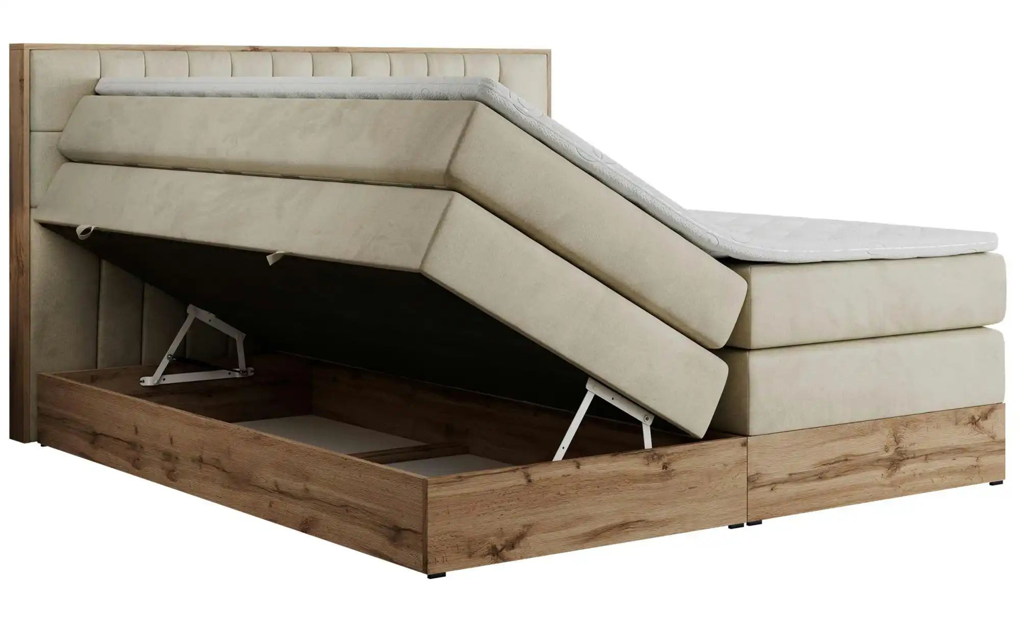 Thumbnail - Boxspringbett mit Bettkasten Amore King ¦ beige ¦ Maße (cm): B: 208 H: 115 Betten > Boxspringbetten - Höffner