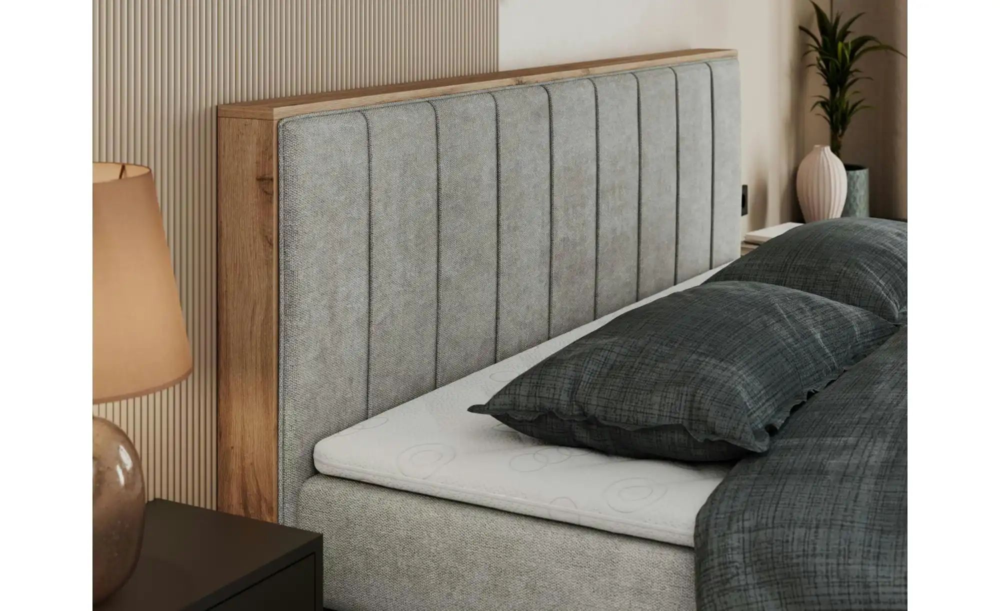 Thumbnail - Boxspringbett mit Bettkasten Bellissimo King ¦ grau ¦ Maße (cm): B: 148 H: 115 Betten > Boxspringbetten - Höffner