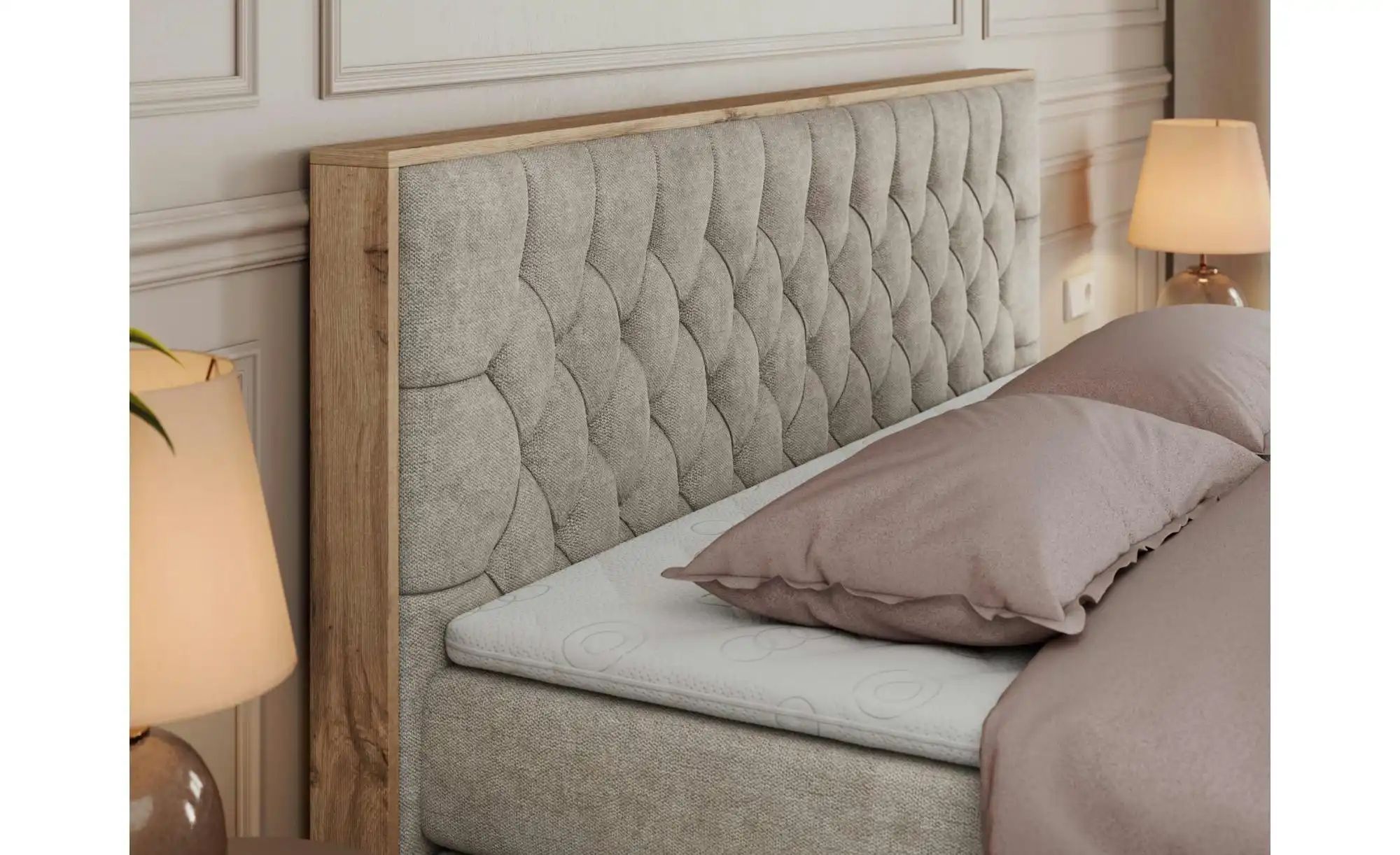 Thumbnail - Boxspringbett mit Bettkasten Amore King ¦ beige ¦ Maße (cm): B: 188 H: 115 Betten > Boxspringbetten - Höffner