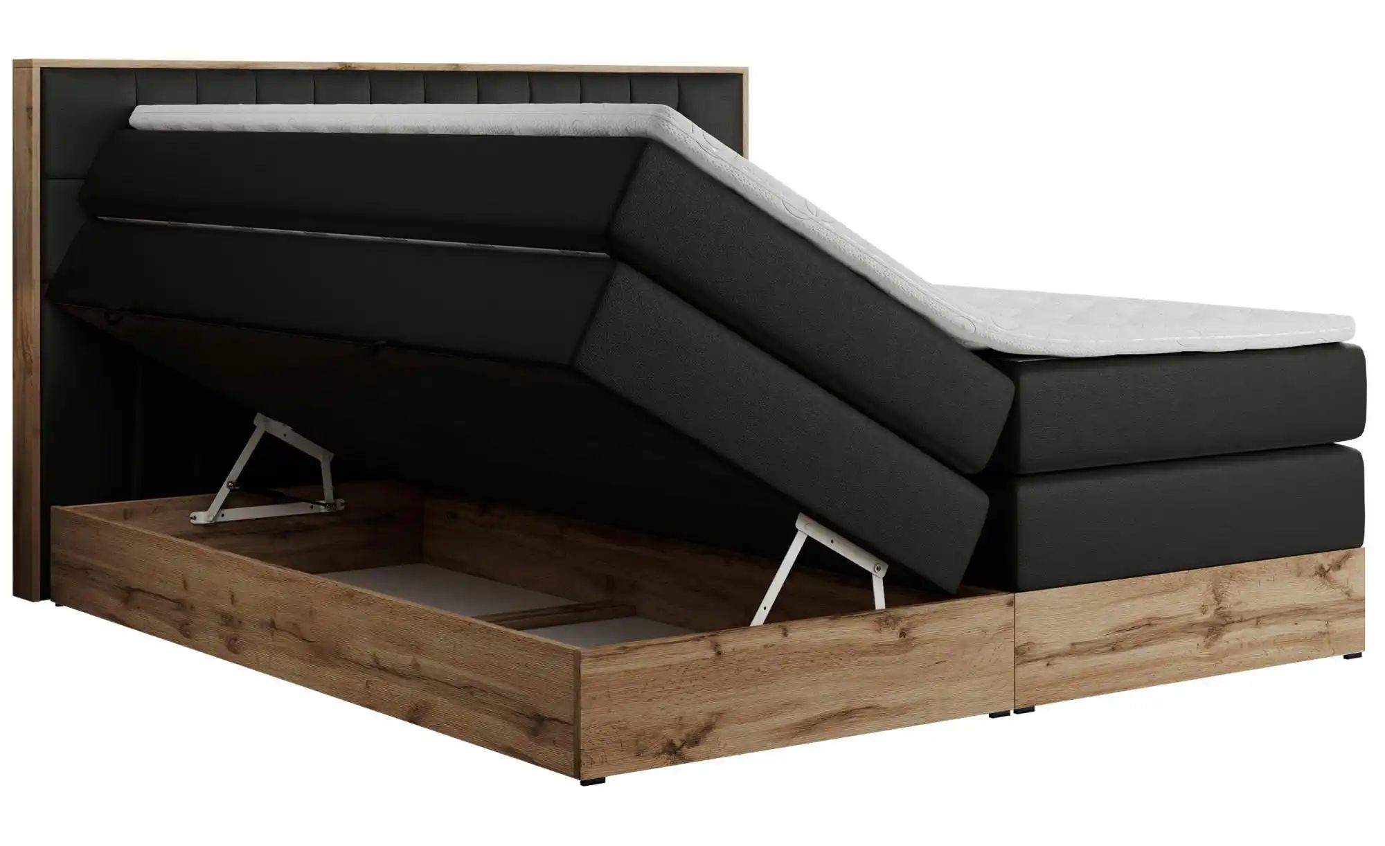 Boxspringbett mit Bettkasten Amore King ¦ schwarz ¦ Maße (cm): B: 208 H: 11 günstig online kaufen