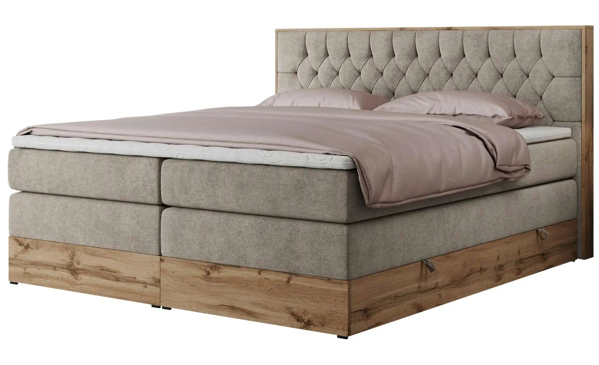 Boxspringbett mit Bettkasten Amore King ¦ beige ¦ Maße (cm): B: 208 H: 115 günstig online kaufen