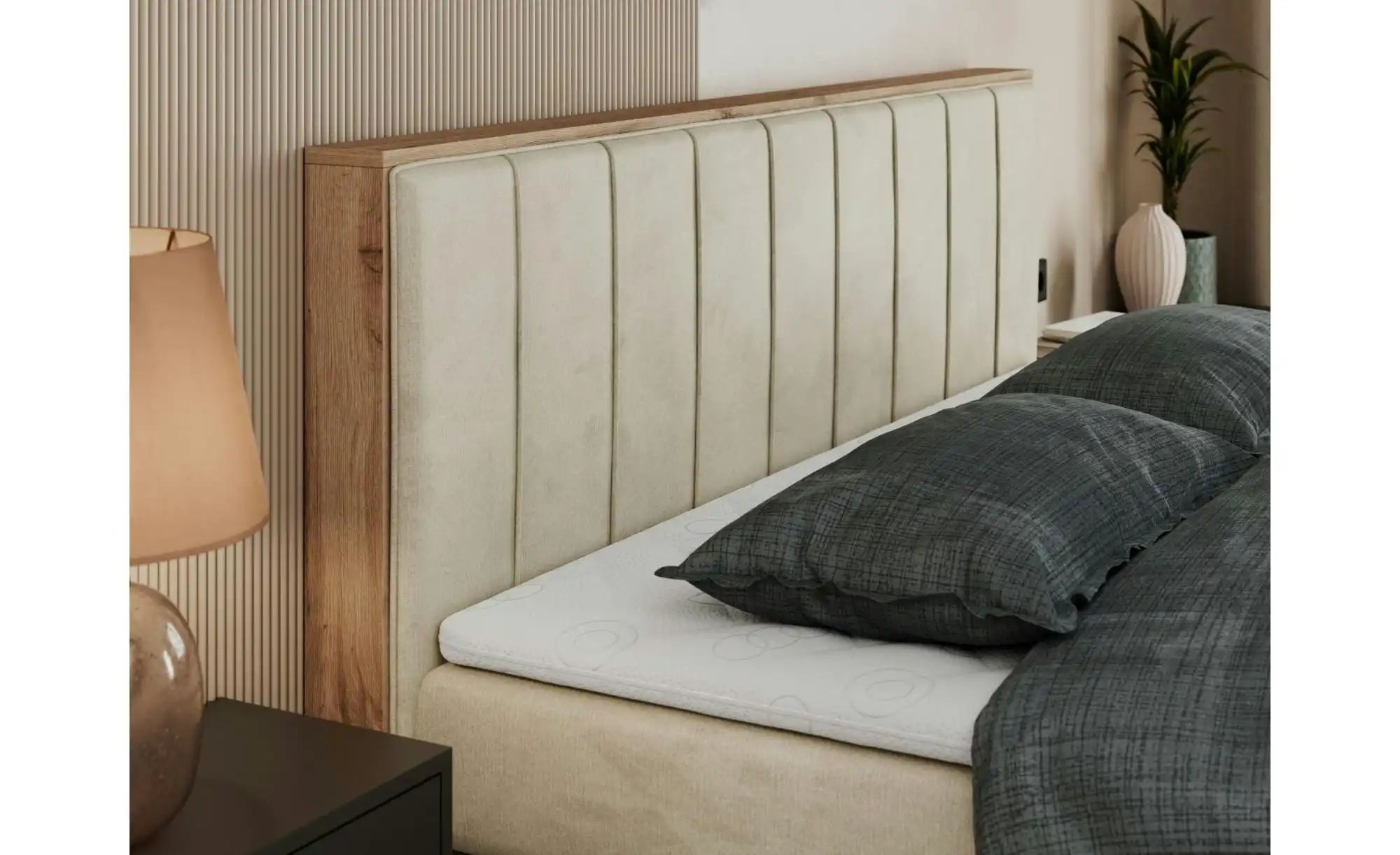 Thumbnail - Boxspringbett mit Bettkasten Bellissimo King ¦ beige ¦ Maße (cm): B: 208 H: 115 Betten > Boxspringbetten - Höffner