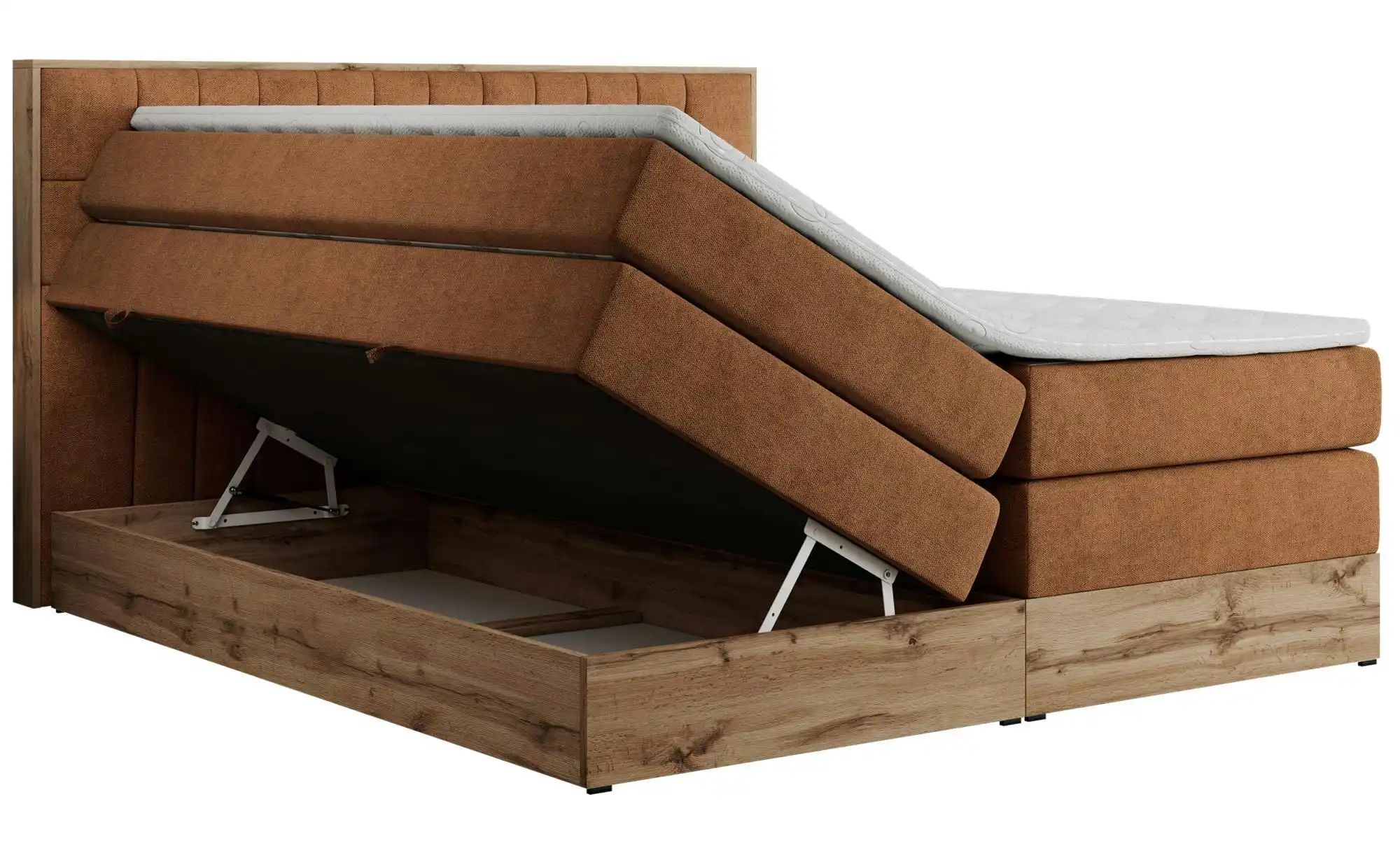 Boxspringbett mit Bettkasten Amore King ¦ orange ¦ Maße (cm): B: 208 H: 115 günstig online kaufen