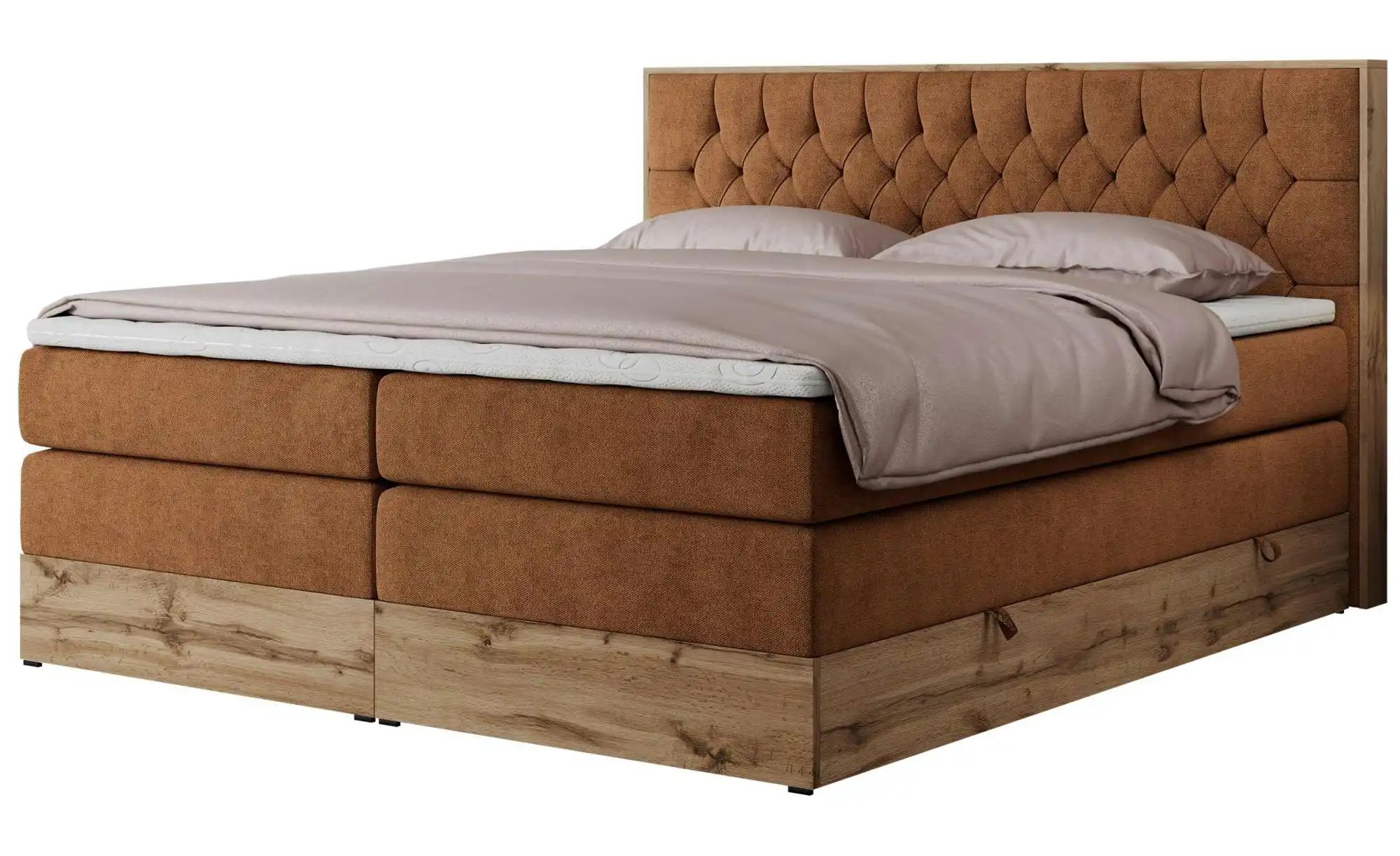 Boxspringbett mit Bettkasten Amore King ¦ orange ¦ Maße (cm): B: 208 H: 115 günstig online kaufen