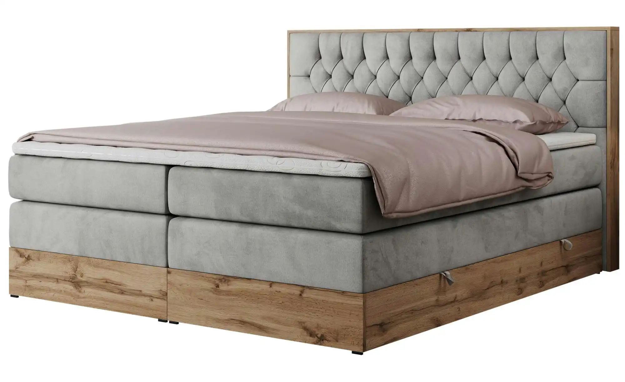 Boxspringbett mit Bettkasten Amore King ¦ grau ¦ Maße (cm): B: 148 H: 115 B günstig online kaufen