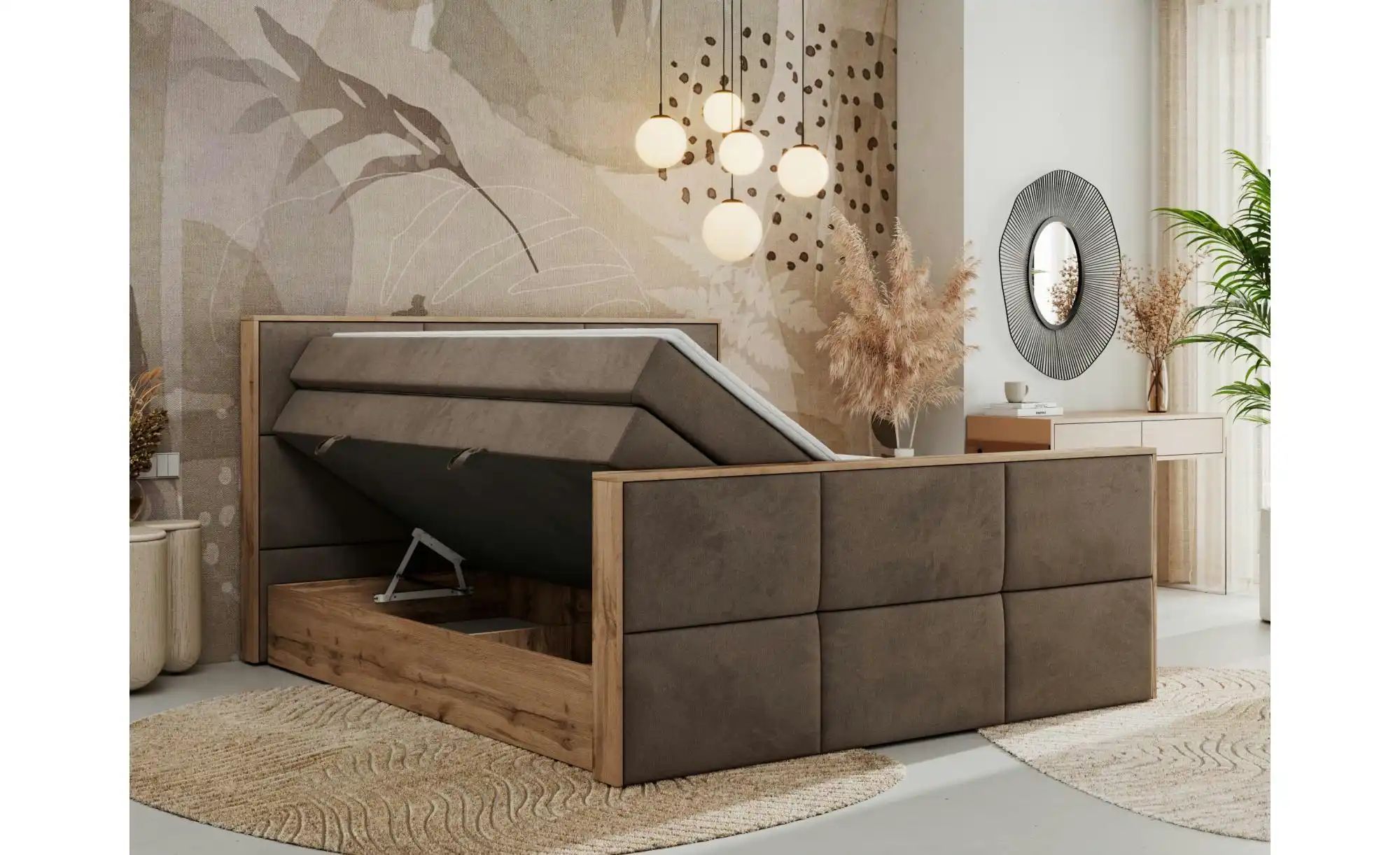 Boxspringbett mit Bettkasten Albero 2 King Duo ¦ braun ¦ Maße (cm): B: 168 günstig online kaufen