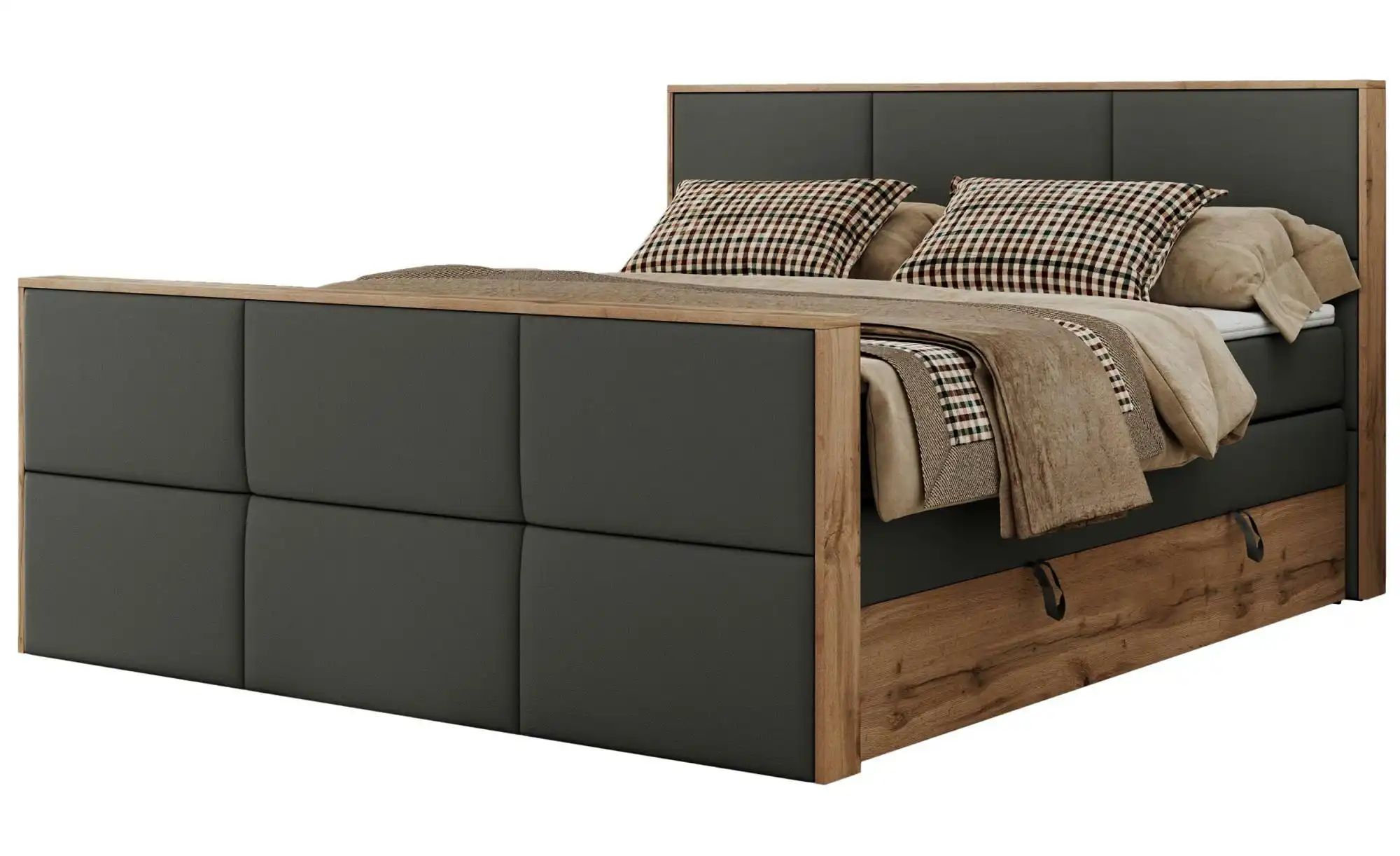 Boxspringbett mit Bettkasten Albero 2 King ¦ grau ¦ Maße (cm): B: 128 H: 11 günstig online kaufen