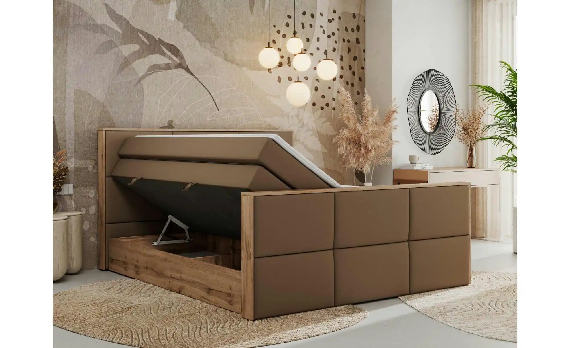 Thumbnail - Boxspringbett mit Bettkasten Albero 2 King Duo ¦ braun ¦ Maße (cm): B: 208 H: 113 Betten > Boxspringbetten - Höffner