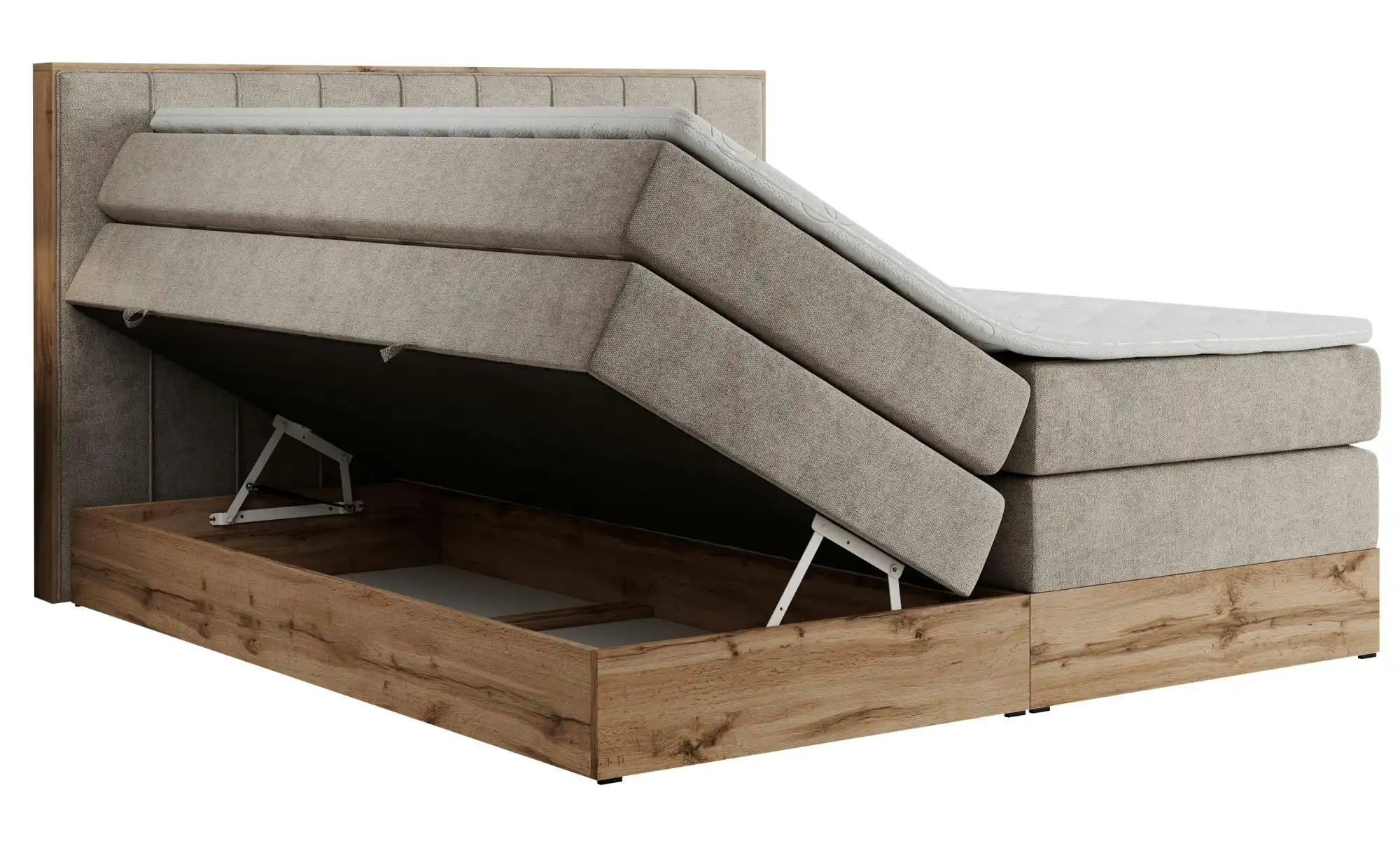 Boxspringbett mit Bettkasten Bellissimo King ¦ beige ¦ Maße (cm): B: 188 H: günstig online kaufen