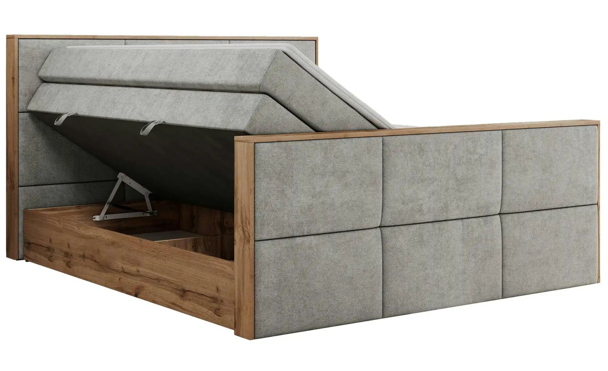 Boxspringbett mit Bettkasten Albero 2 King ¦ grau ¦ Maße (cm): B: 128 H: 11 günstig online kaufen