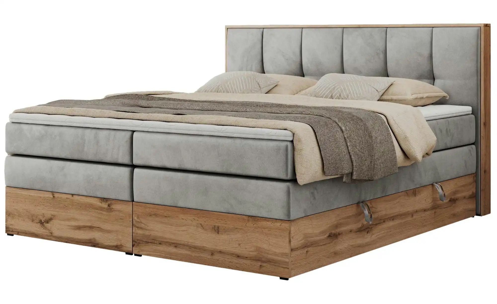Boxspringbett mit Bettkasten Albero 1 King ¦ grau ¦ Maße (cm): B: 188 H: 11 günstig online kaufen