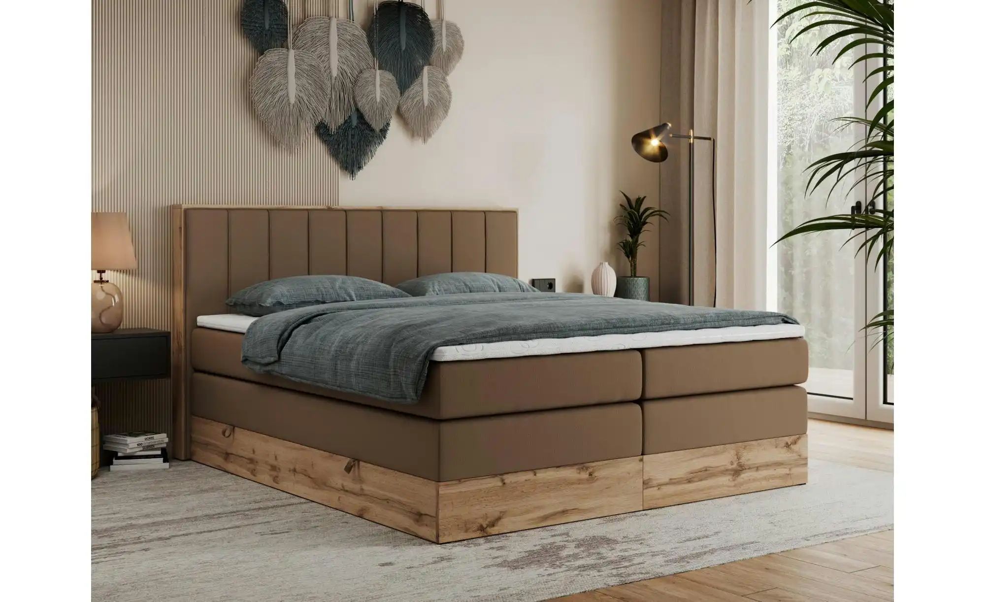Boxspringbett mit Bettkasten Bellissimo King ¦ braun ¦ Maße (cm): B: 148 H: günstig online kaufen