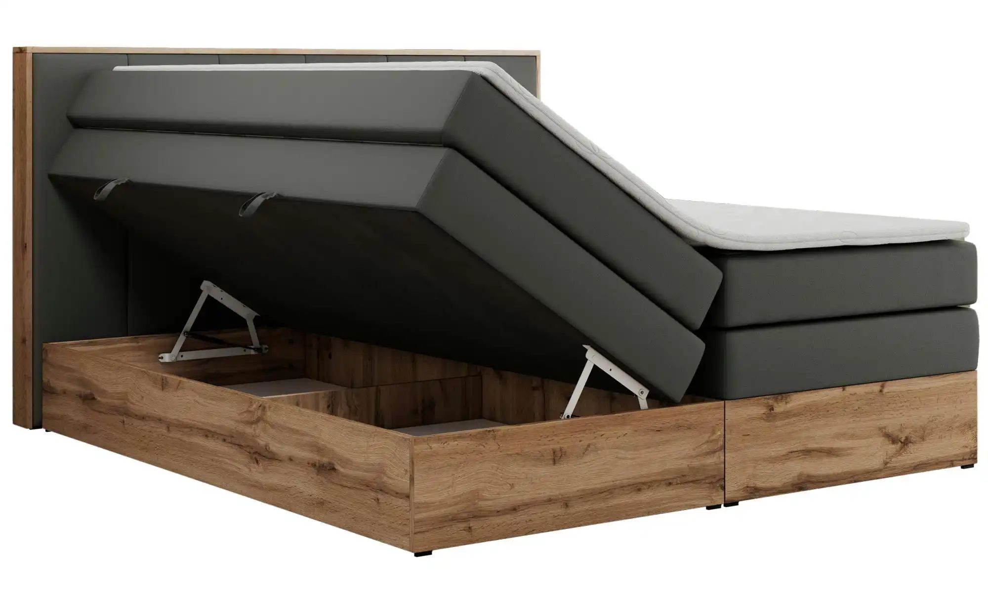 Boxspringbett mit Bettkasten Albero 1 King ¦ grau ¦ Maße (cm): B: 168 H: 11 günstig online kaufen