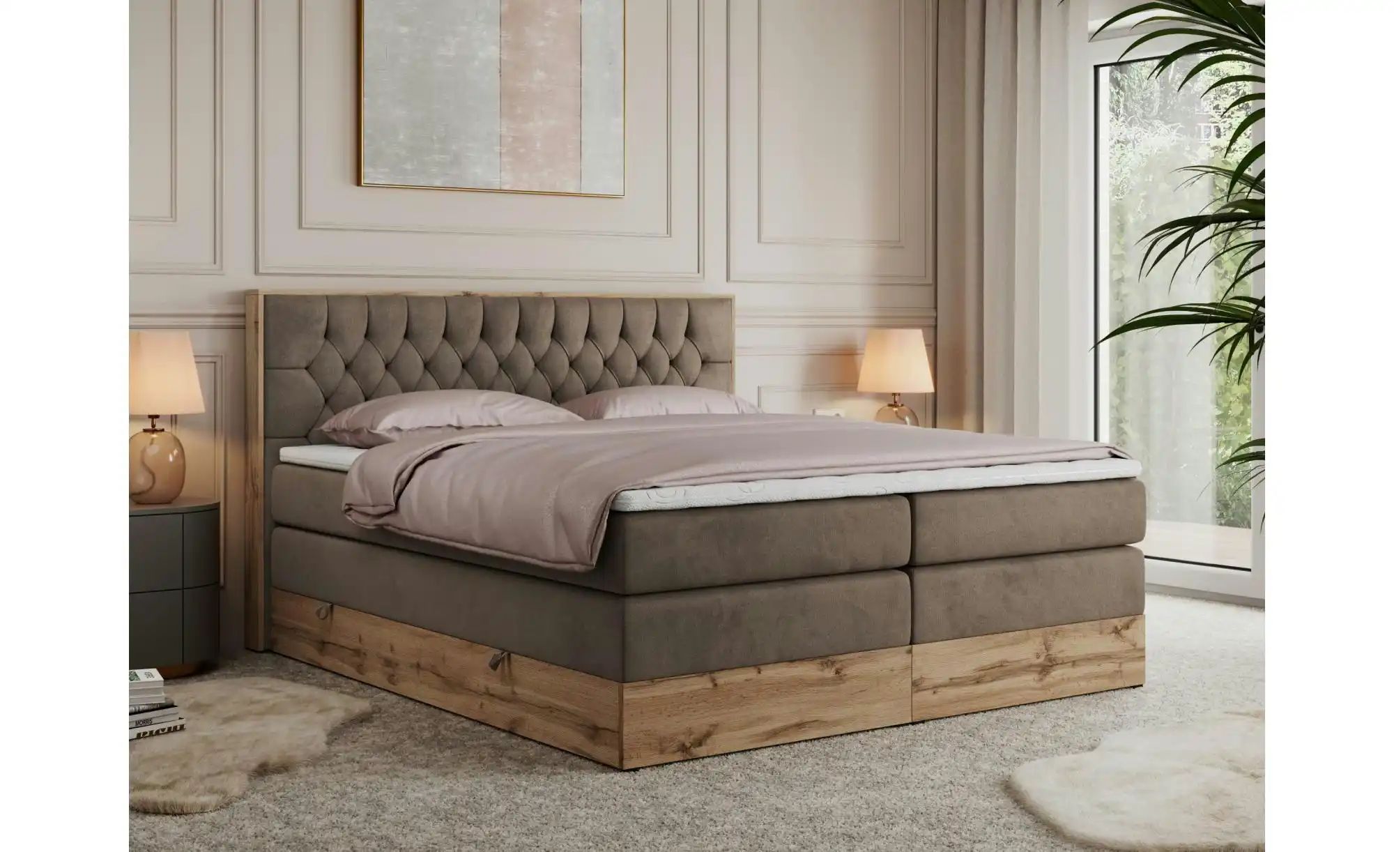 Boxspringbett mit Bettkasten Amore King ¦ braun ¦ Maße (cm): B: 168 H: 115 günstig online kaufen