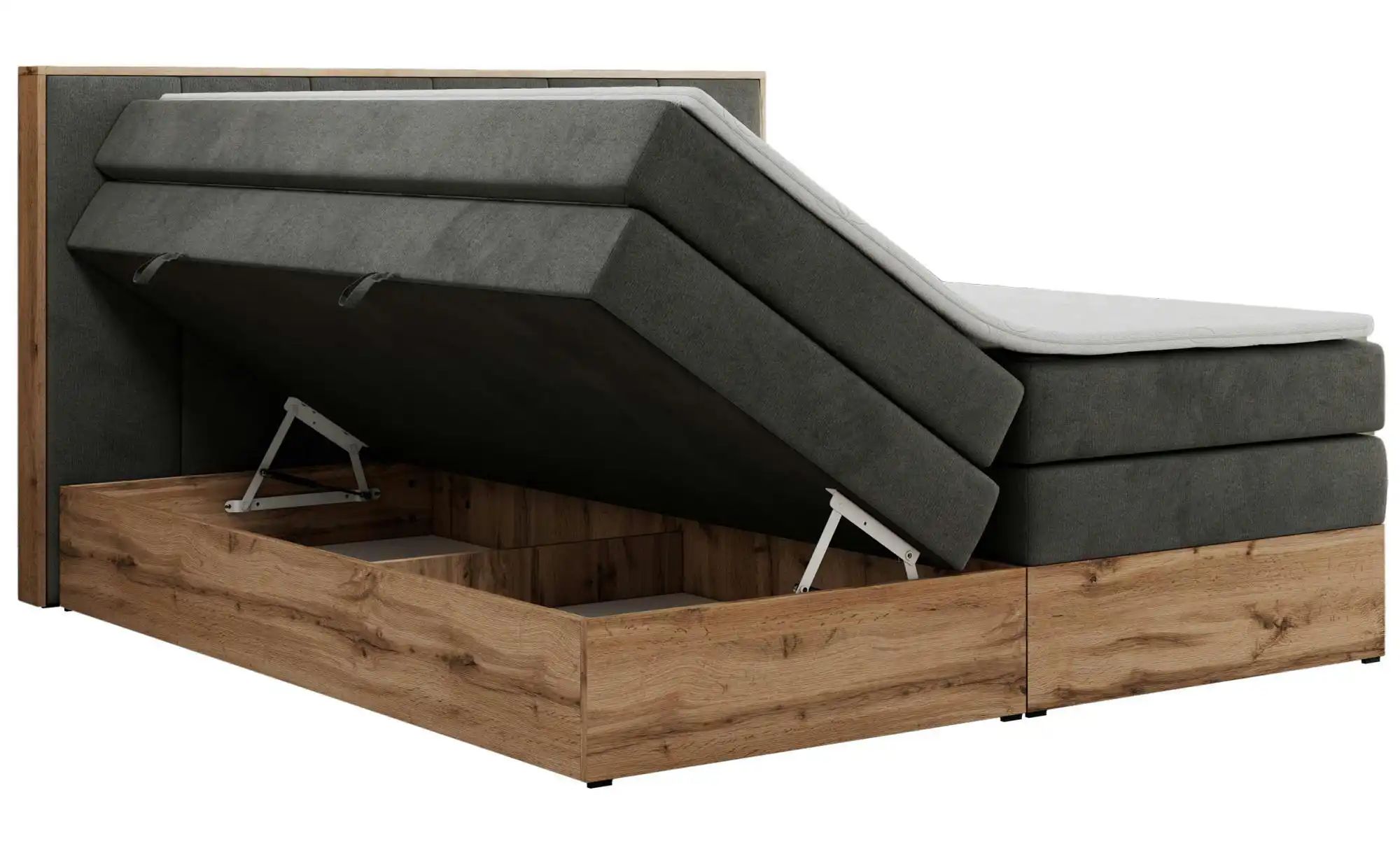 Boxspringbett mit Bettkasten Albero 1 King ¦ grau ¦ Maße (cm): B: 188 H: 11 günstig online kaufen