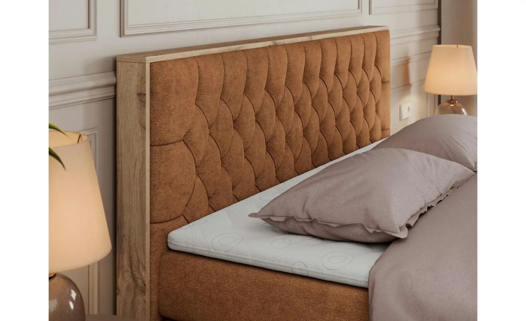 Thumbnail - Boxspringbett mit Bettkasten Amore King ¦ orange ¦ Maße (cm): B: 148 H: 115 Betten > Boxspringbetten - Höffner