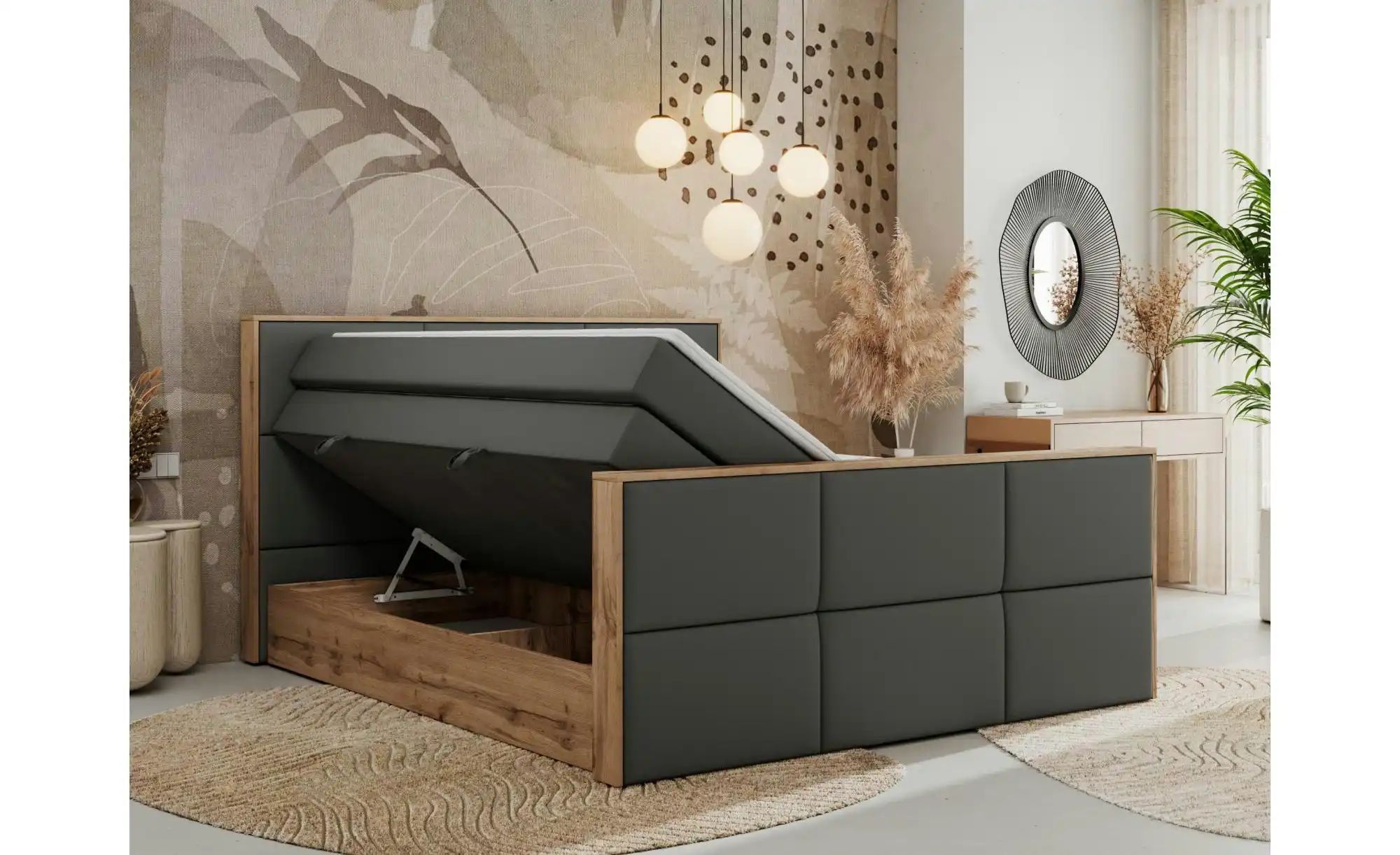 Thumbnail - Boxspringbett mit Bettkasten Albero 2 King Duo ¦ grau ¦ Maße (cm): B: 188 H: 113 Betten > Boxspringbetten - Höffner