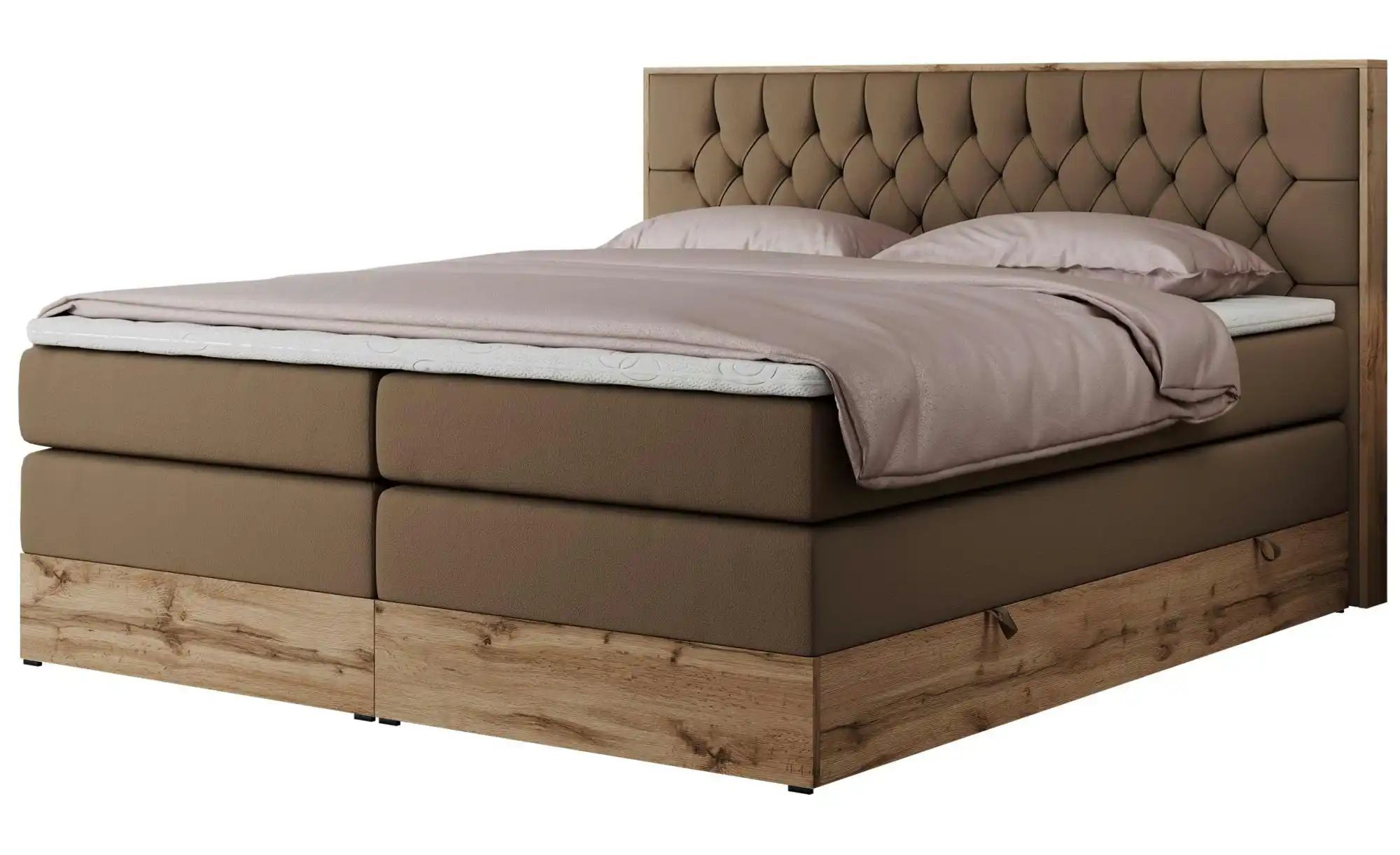 Boxspringbett mit Bettkasten Amore King ¦ braun ¦ Maße (cm): B: 208 H: 115 günstig online kaufen