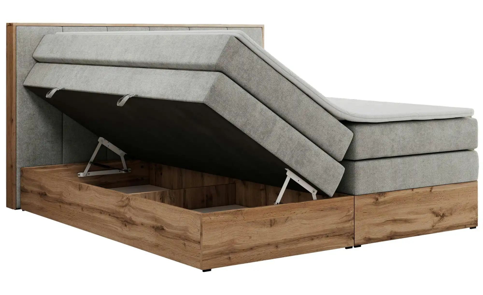 Boxspringbett mit Bettkasten Albero 1 King ¦ grau ¦ Maße (cm): B: 208 H: 11 günstig online kaufen