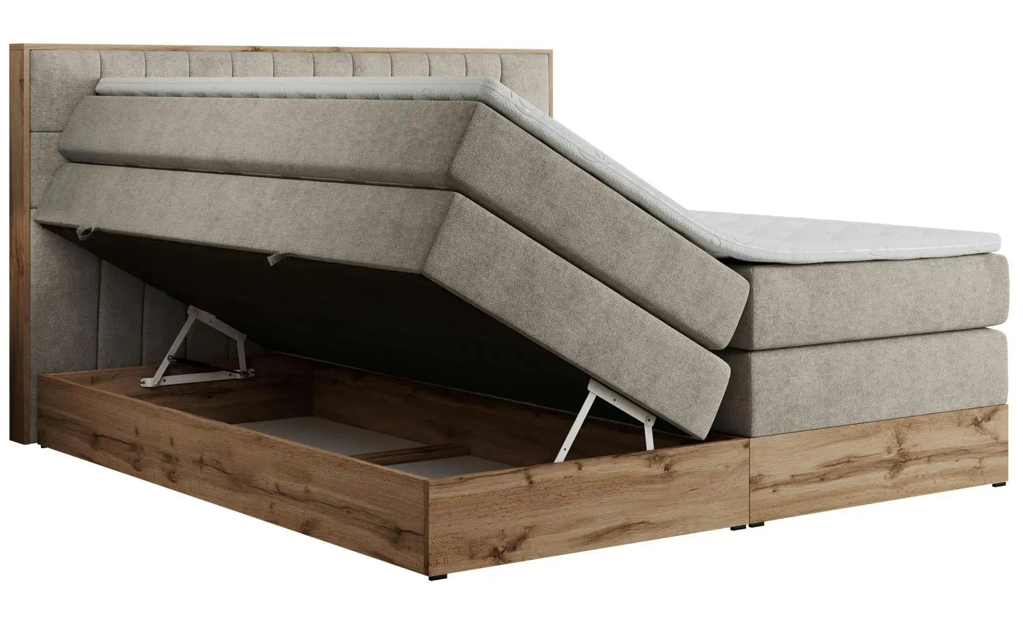 Thumbnail - Boxspringbett mit Bettkasten Amore King ¦ beige ¦ Maße (cm): B: 168 H: 115 Betten > Boxspringbetten - Höffner
