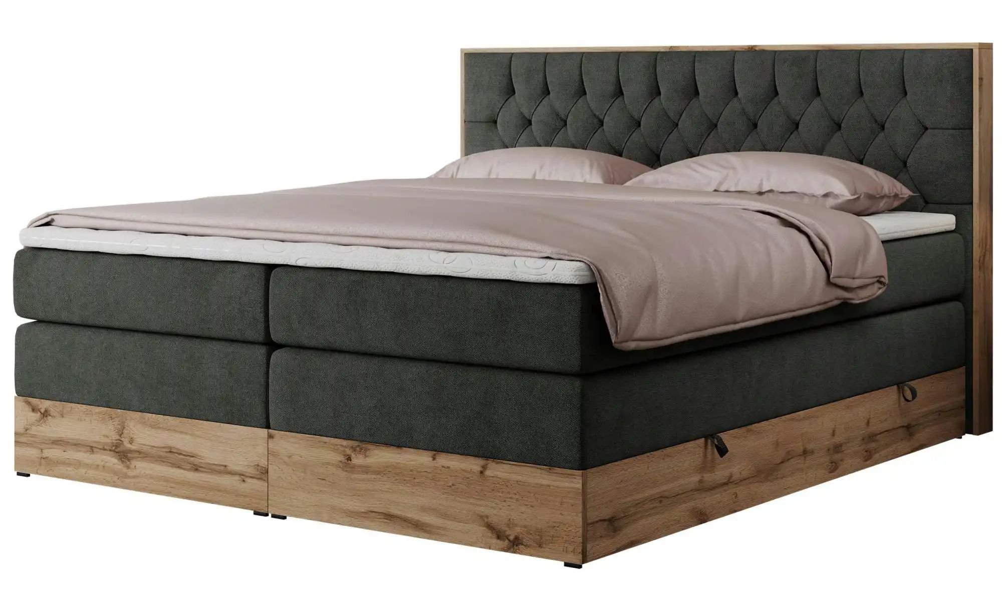 Boxspringbett mit Bettkasten Amore King ¦ grau ¦ Maße (cm): B: 148 H: 115 B günstig online kaufen