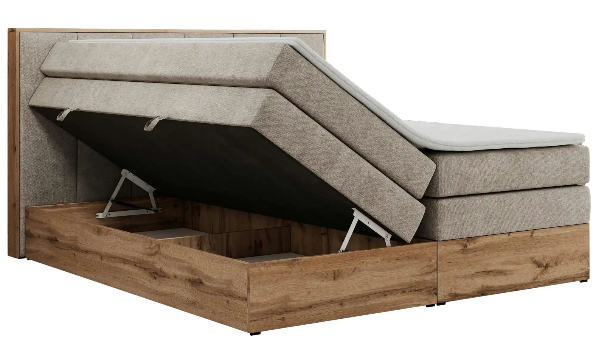 Thumbnail - Boxspringbett mit Bettkasten Albero 1 King ¦ beige ¦ Maße (cm): B: 188 H: 113 Betten > Boxspringbetten - Höffner
