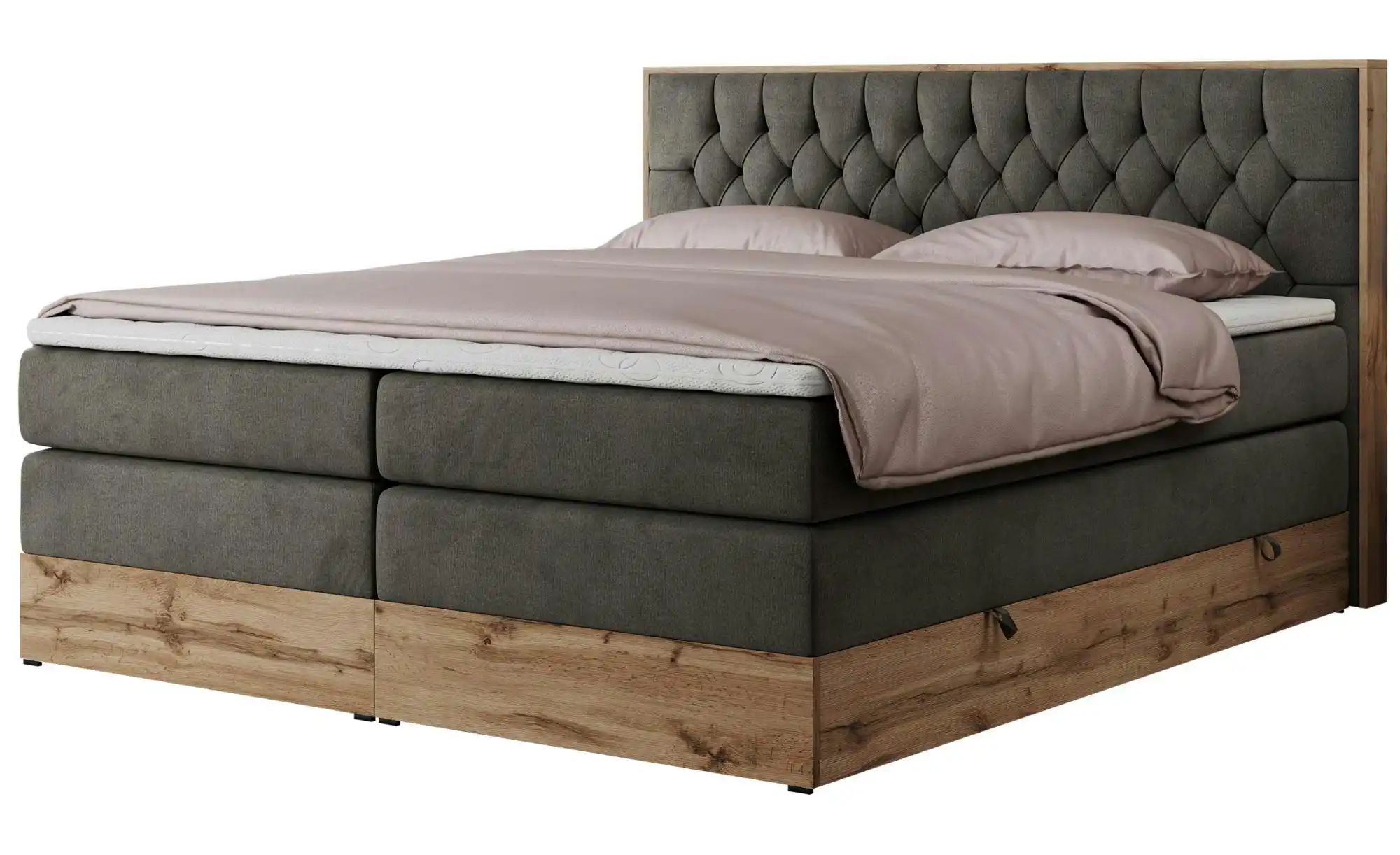 Boxspringbett mit Bettkasten Amore King ¦ grau ¦ Maße (cm): B: 188 H: 115 B günstig online kaufen