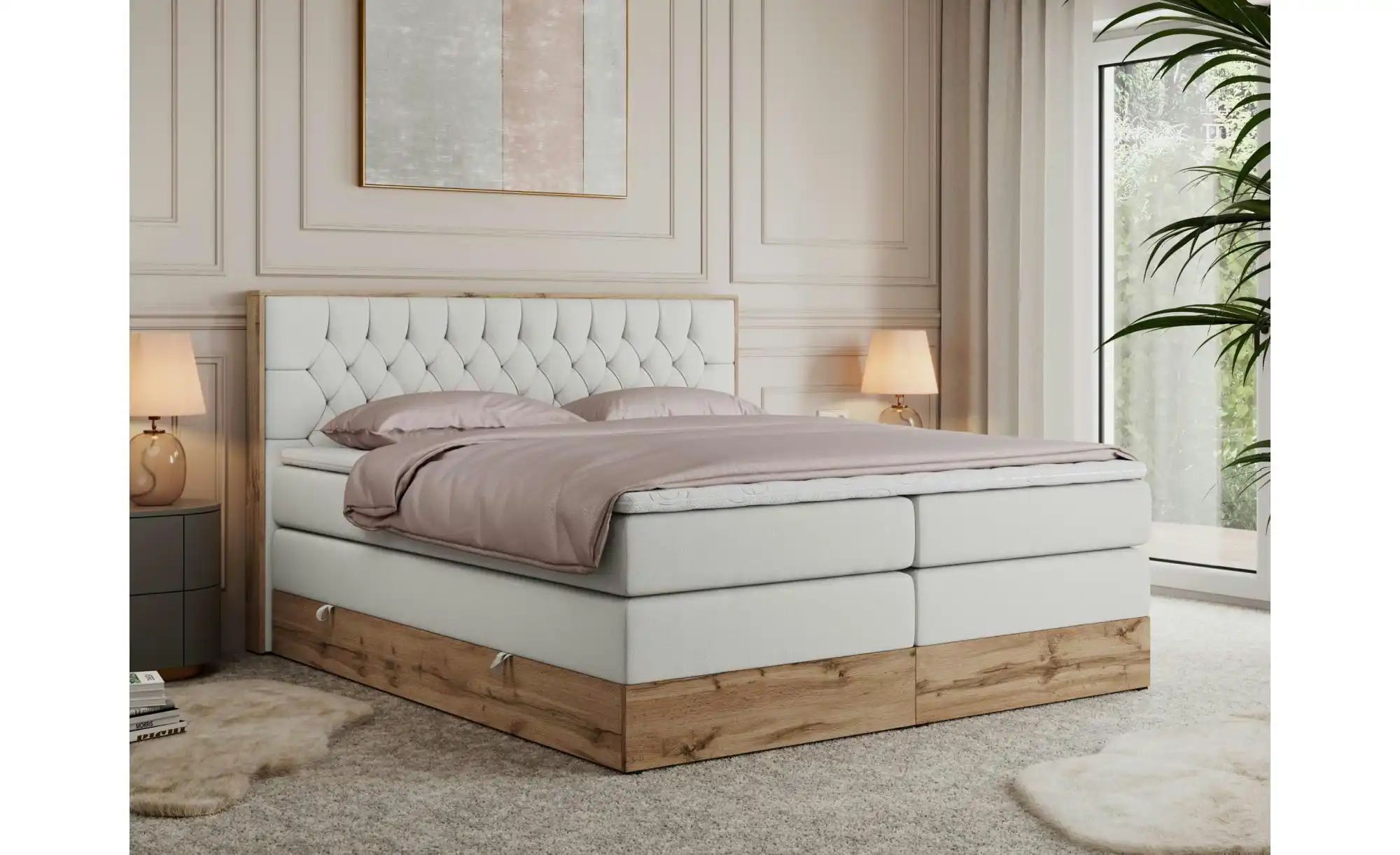 Boxspringbett mit Bettkasten Amore King ¦ weiß ¦ Maße (cm): H: 115 Betten > günstig online kaufen