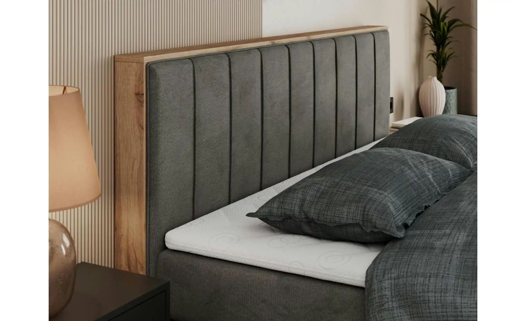 Thumbnail - Boxspringbett mit Bettkasten Bellissimo King ¦ grau ¦ Maße (cm): H: 115 Betten > Boxspringbetten - Höffner