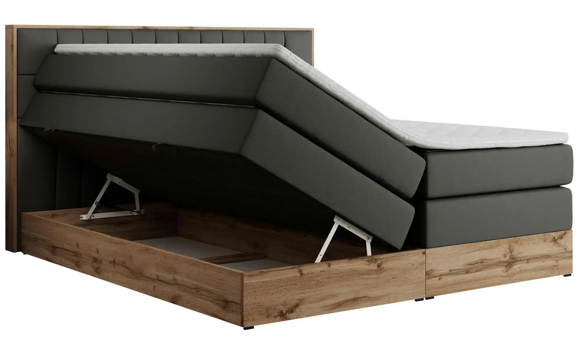 Boxspringbett mit Bettkasten Amore King ¦ grau ¦ Maße (cm): H: 115 Betten > günstig online kaufen