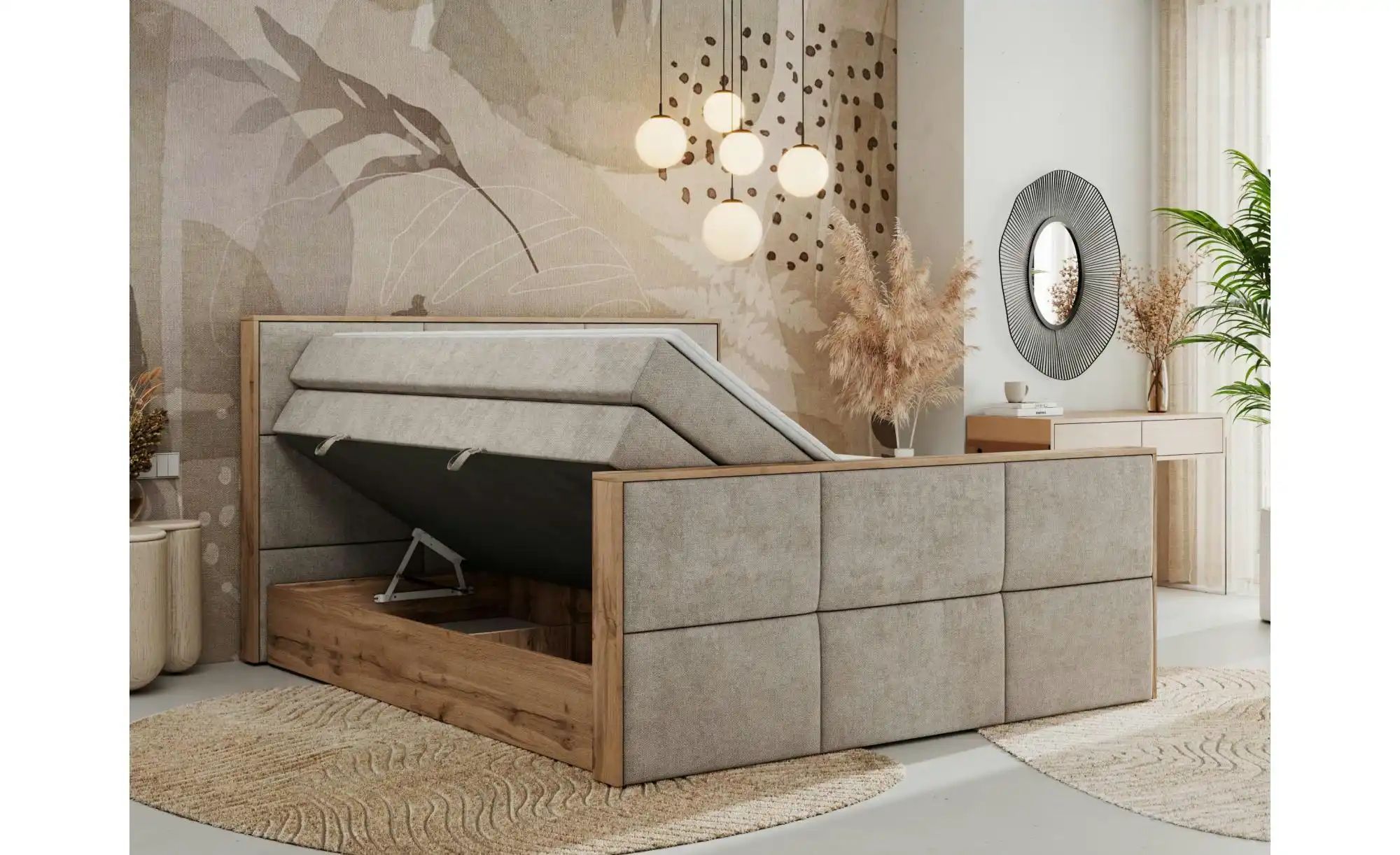 Boxspringbett mit Bettkasten Albero 2 King ¦ beige ¦ Maße (cm): H: 113 Bett günstig online kaufen
