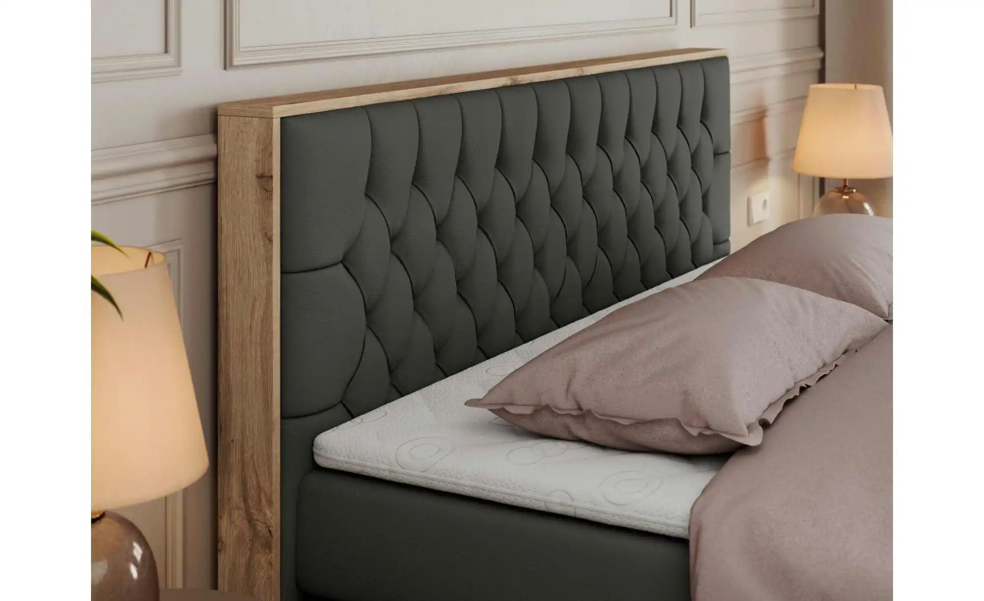 Thumbnail - Boxspringbett mit Bettkasten Amore King ¦ grau ¦ Maße (cm): B: 188 H: 115 Betten > Boxspringbetten - Höffner