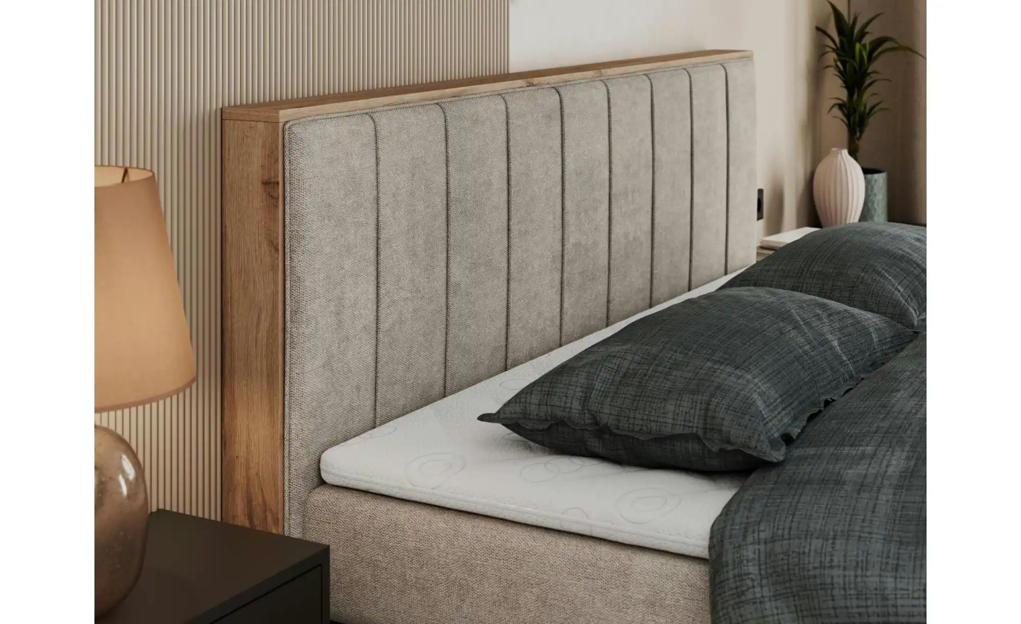 Thumbnail - Boxspringbett mit Bettkasten Bellissimo King ¦ beige ¦ Maße (cm): B: 188 H: 115 Betten > Boxspringbetten - Höffner