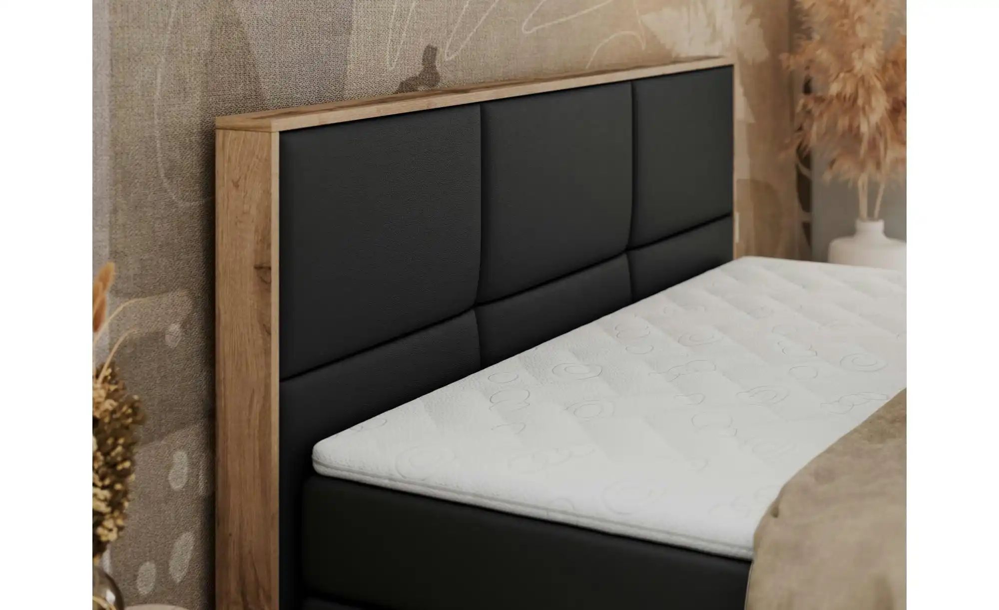Thumbnail - Boxspringbett mit Bettkasten Albero 2 King Duo ¦ schwarz ¦ Maße (cm): B: 208 H: 113 Betten > Boxspringbetten - Höffner