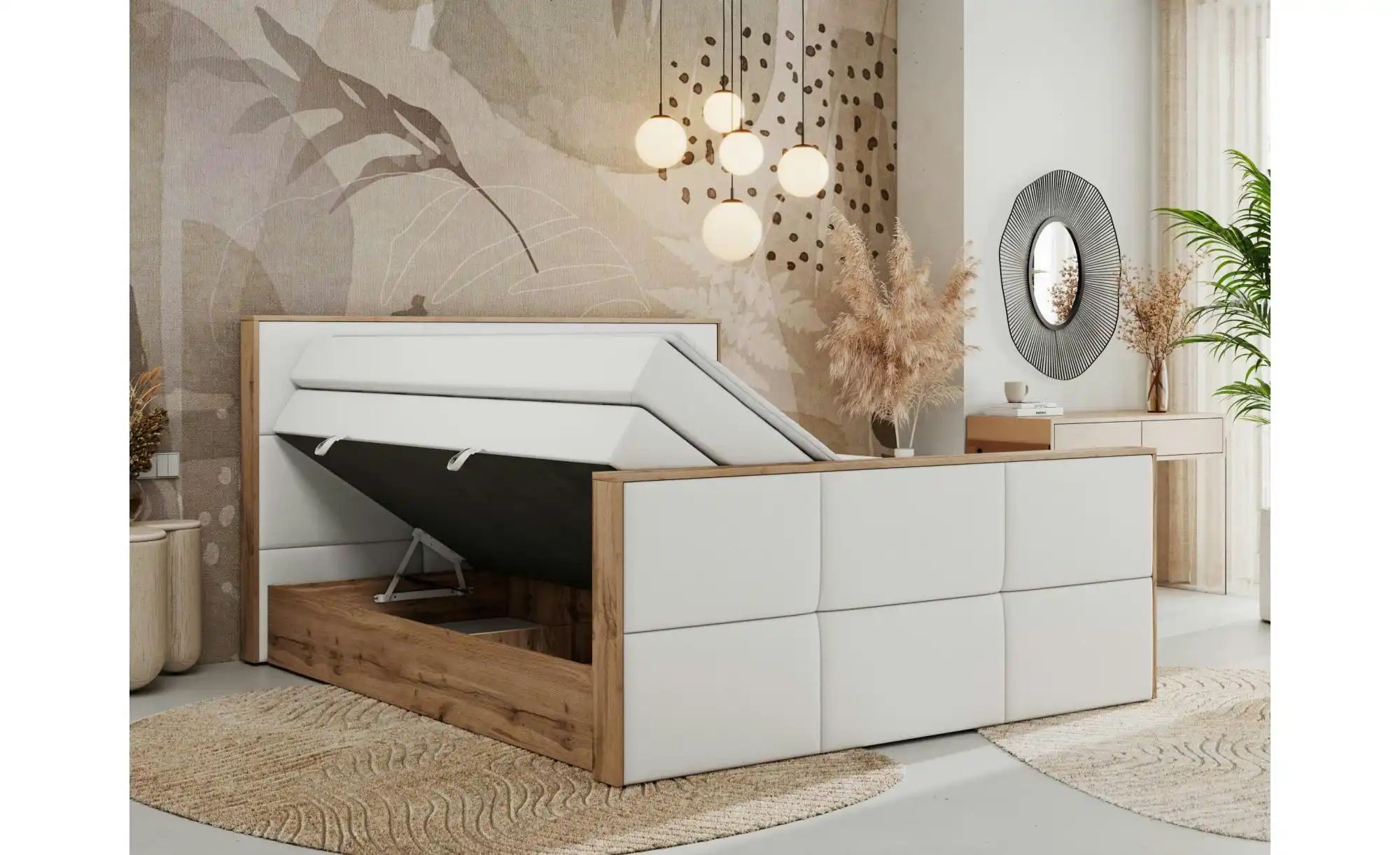 Thumbnail - Boxspringbett mit Bettkasten Albero 2 King Duo ¦ weiß ¦ Maße (cm): B: 148 H: 113 Betten > Boxspringbetten - Höffner