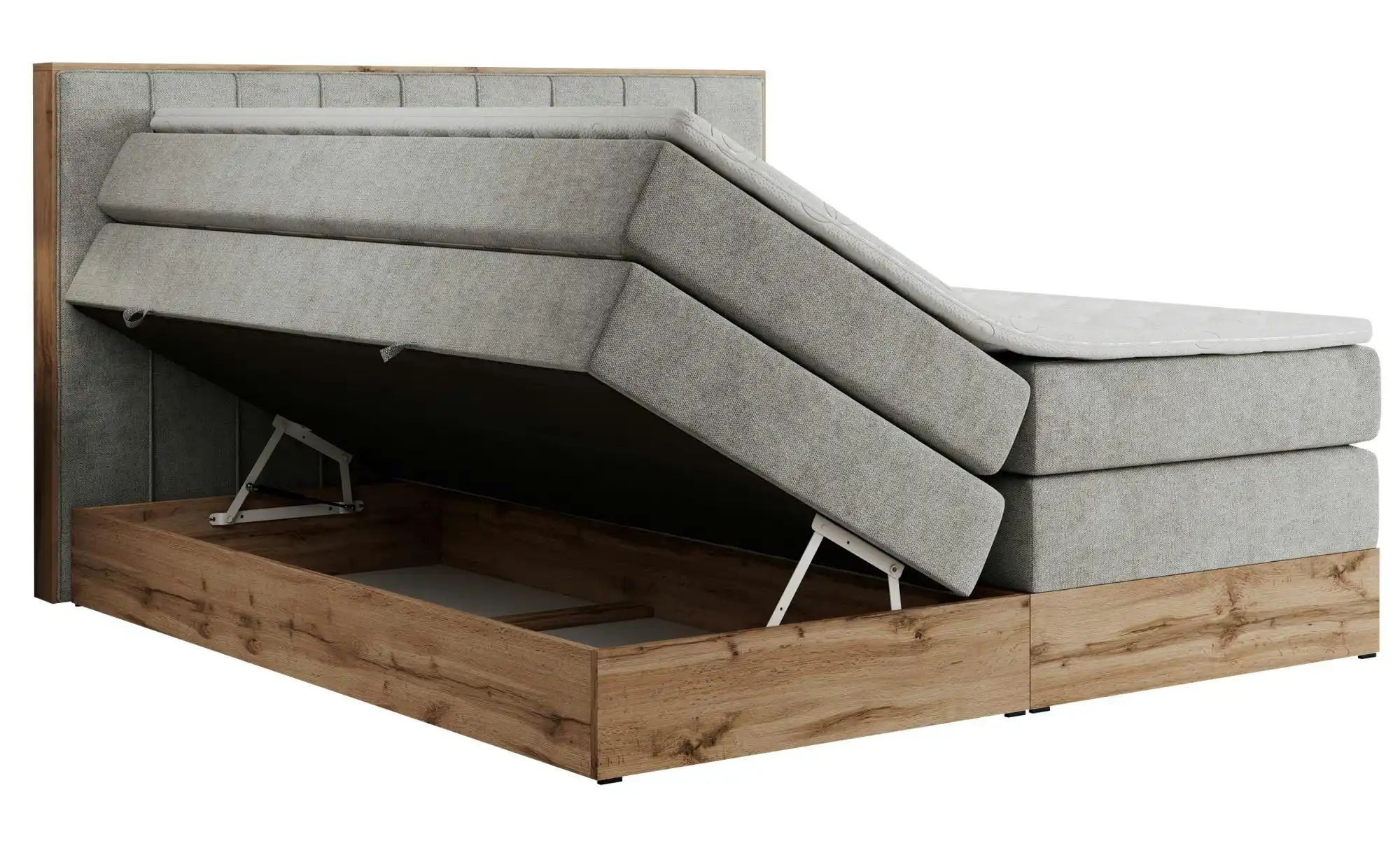 Boxspringbett mit Bettkasten Bellissimo King ¦ grau ¦ Maße (cm): H: 115 Bet günstig online kaufen