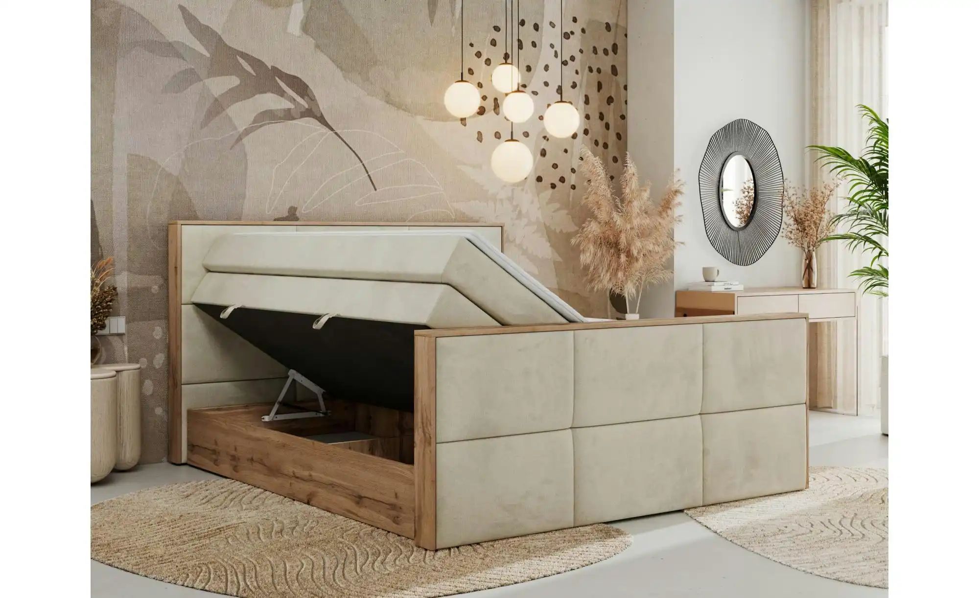 Boxspringbett mit Bettkasten Albero 2 King ¦ beige ¦ Maße (cm): H: 113 Bett günstig online kaufen