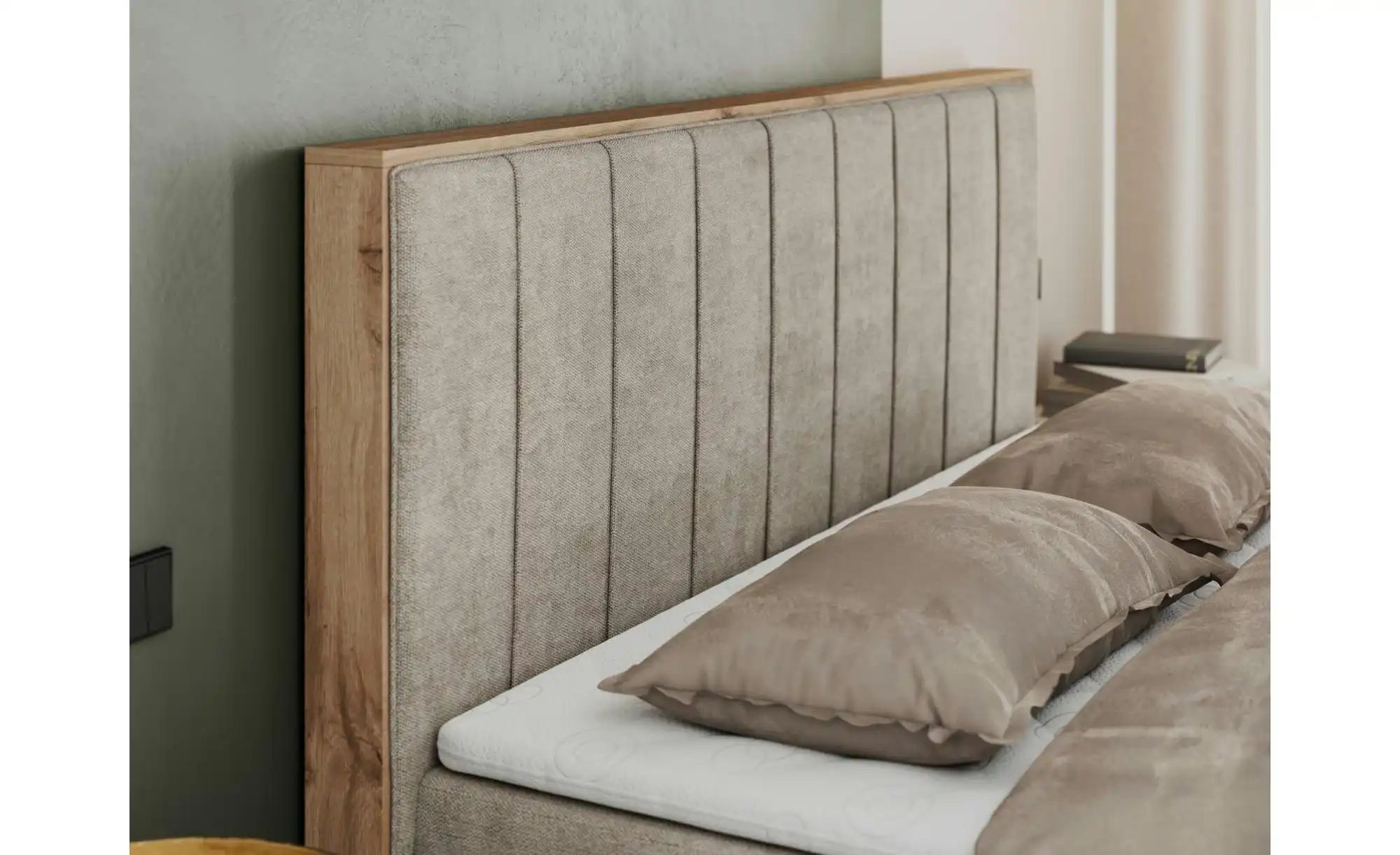 Thumbnail - Boxbett mit Bettkasten Bellissimo ¦ beige ¦ Maße (cm): B: 168 H: 115 Betten > Komfortbetten - Höffner