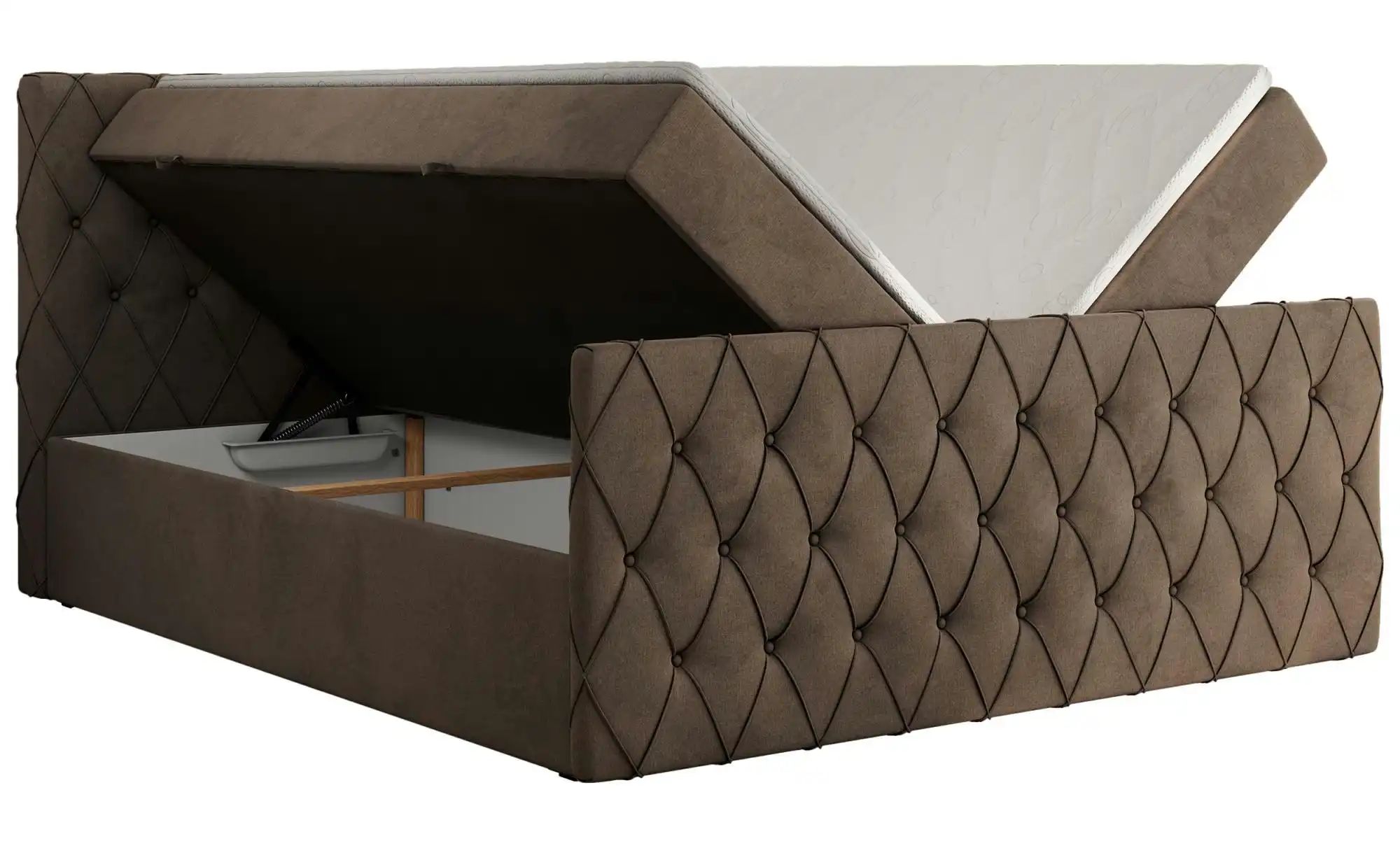 Boxspringbett mit Bettkasten Miren Duo ¦ braun ¦ Maße (cm): B: 201 H: 110 B günstig online kaufen