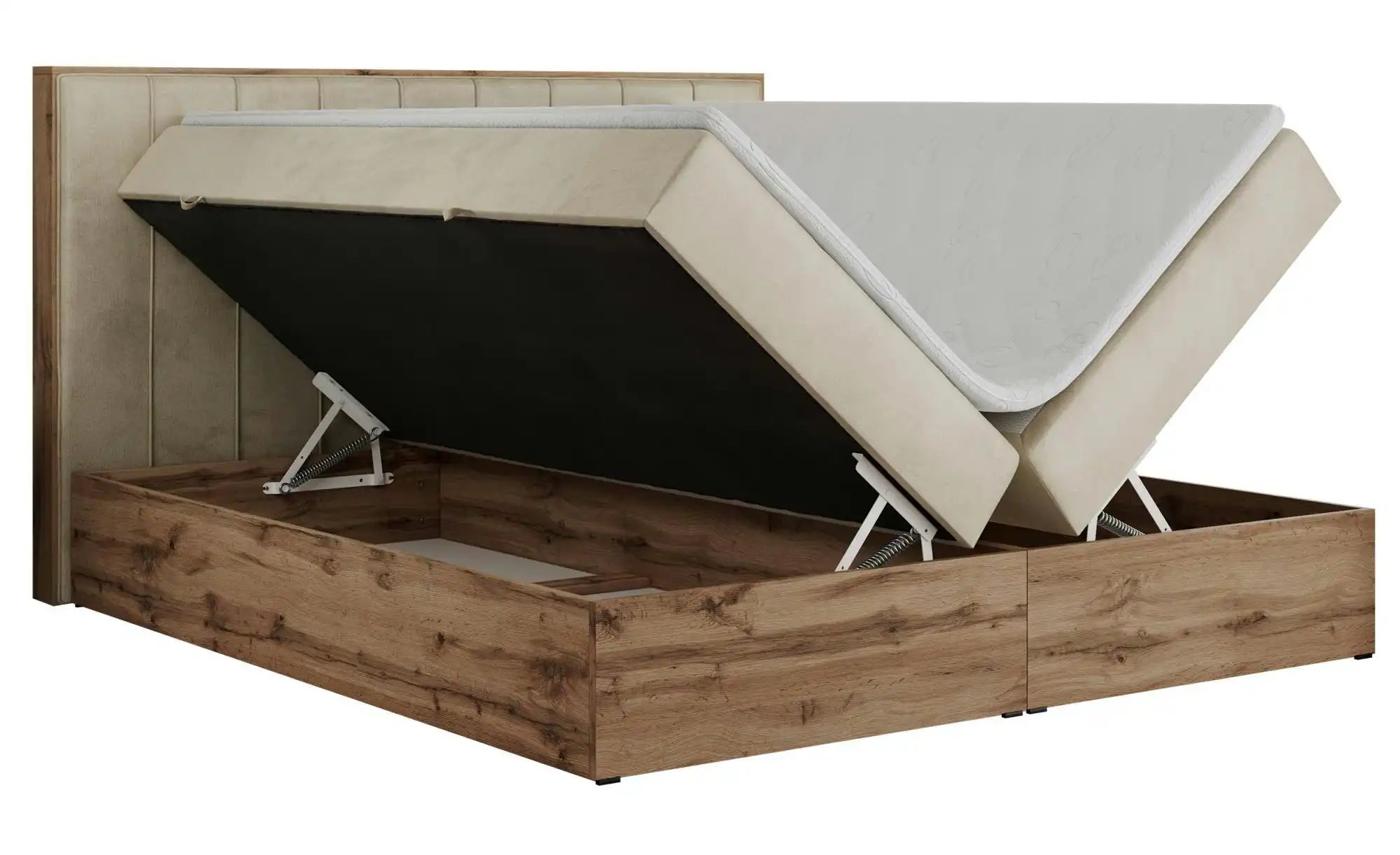 Thumbnail - Boxbett mit Bettkasten Bellissimo ¦ beige ¦ Maße (cm): B: 208 H: 115 Betten > Komfortbetten - Höffner