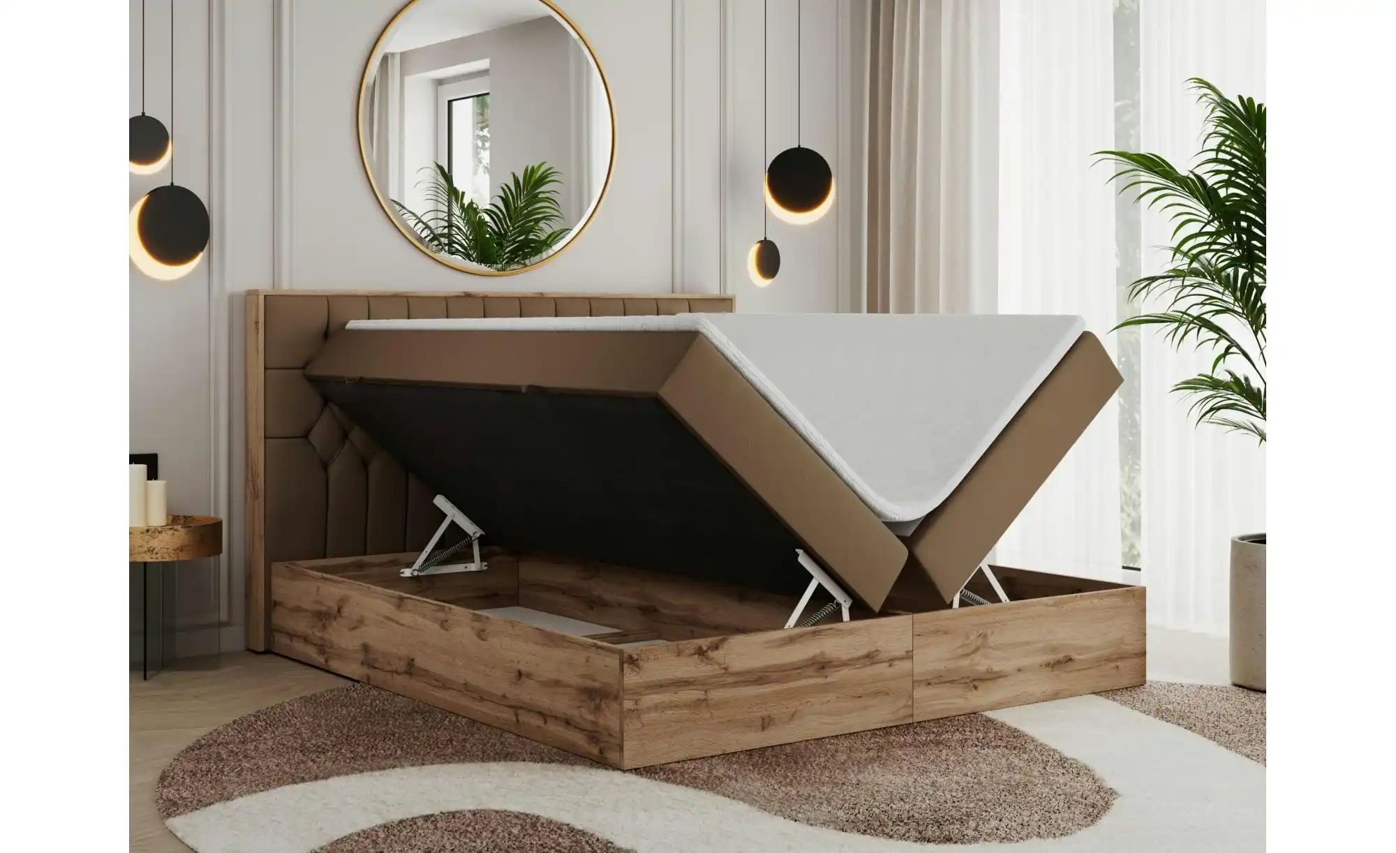 Boxbett mit Bettkasten Amore ¦ braun ¦ Maße (cm): B: 188 H: 115 Betten > Ko günstig online kaufen