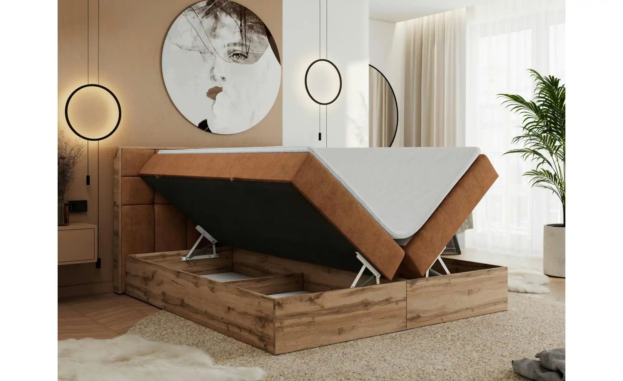 Boxbett mit Bettkasten Albero 1 ¦ orange ¦ Maße (cm): B: 208 H: 104 Betten günstig online kaufen