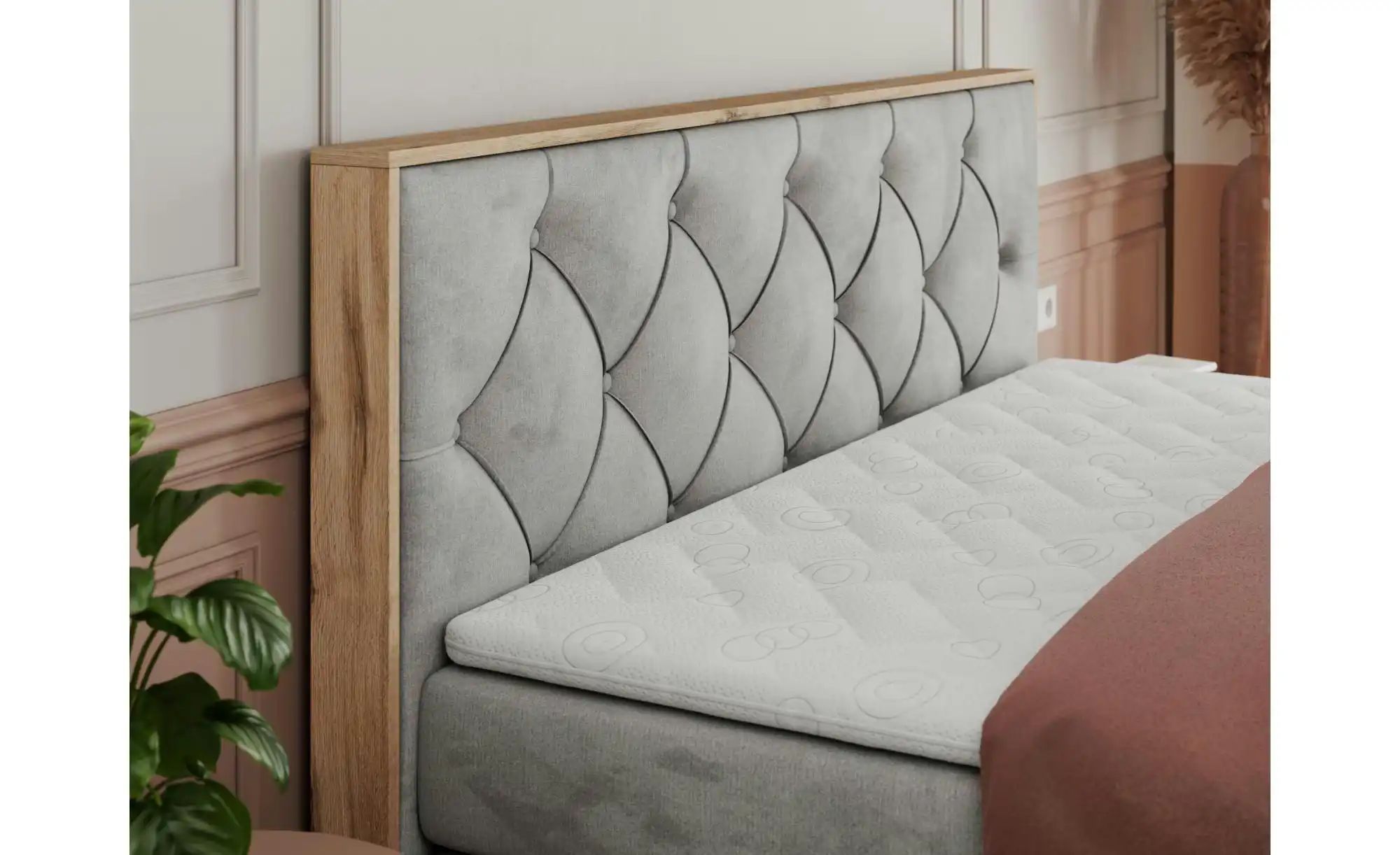 Thumbnail - Boxspringbett mit Bettkasten Veneto King ¦ grau ¦ Maße (cm): B: 148 H: 115 Betten > Boxspringbetten - Höffner