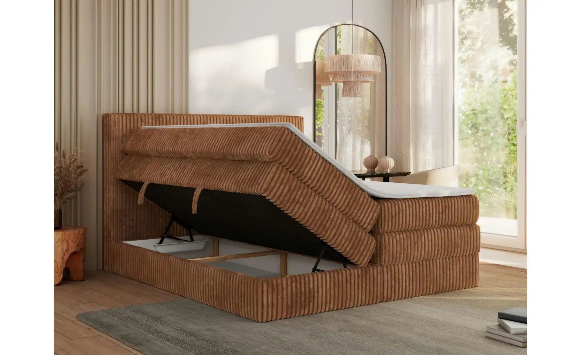 Thumbnail - Boxspringbett mit Bettkasten Tiliano King ¦ orange ¦ Maße (cm): B: 206 H: 119 Betten > Boxspringbetten - Höffner